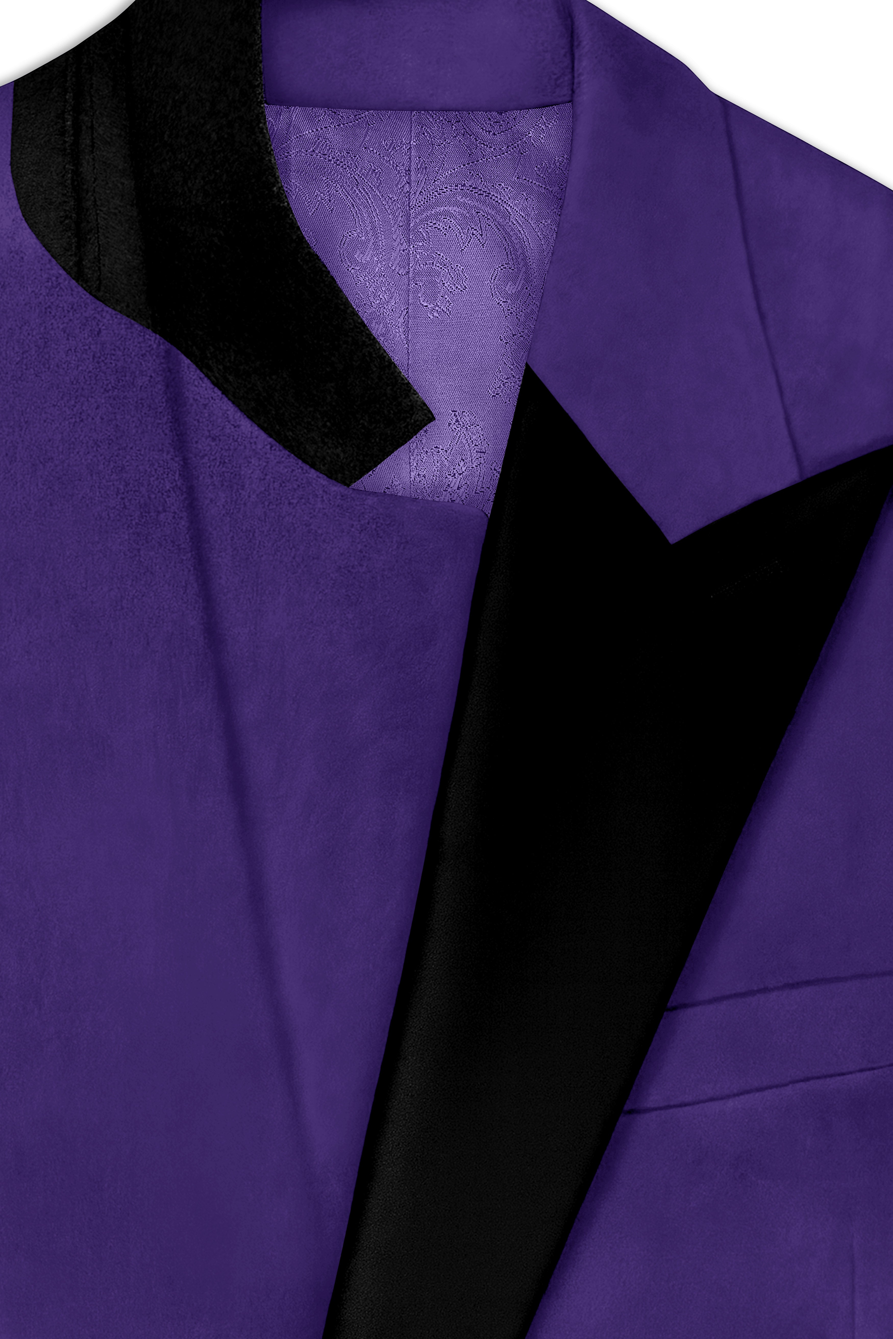 Velaris-Jacarta Purple Velvet Peak Lapel Tuxedo Blazer