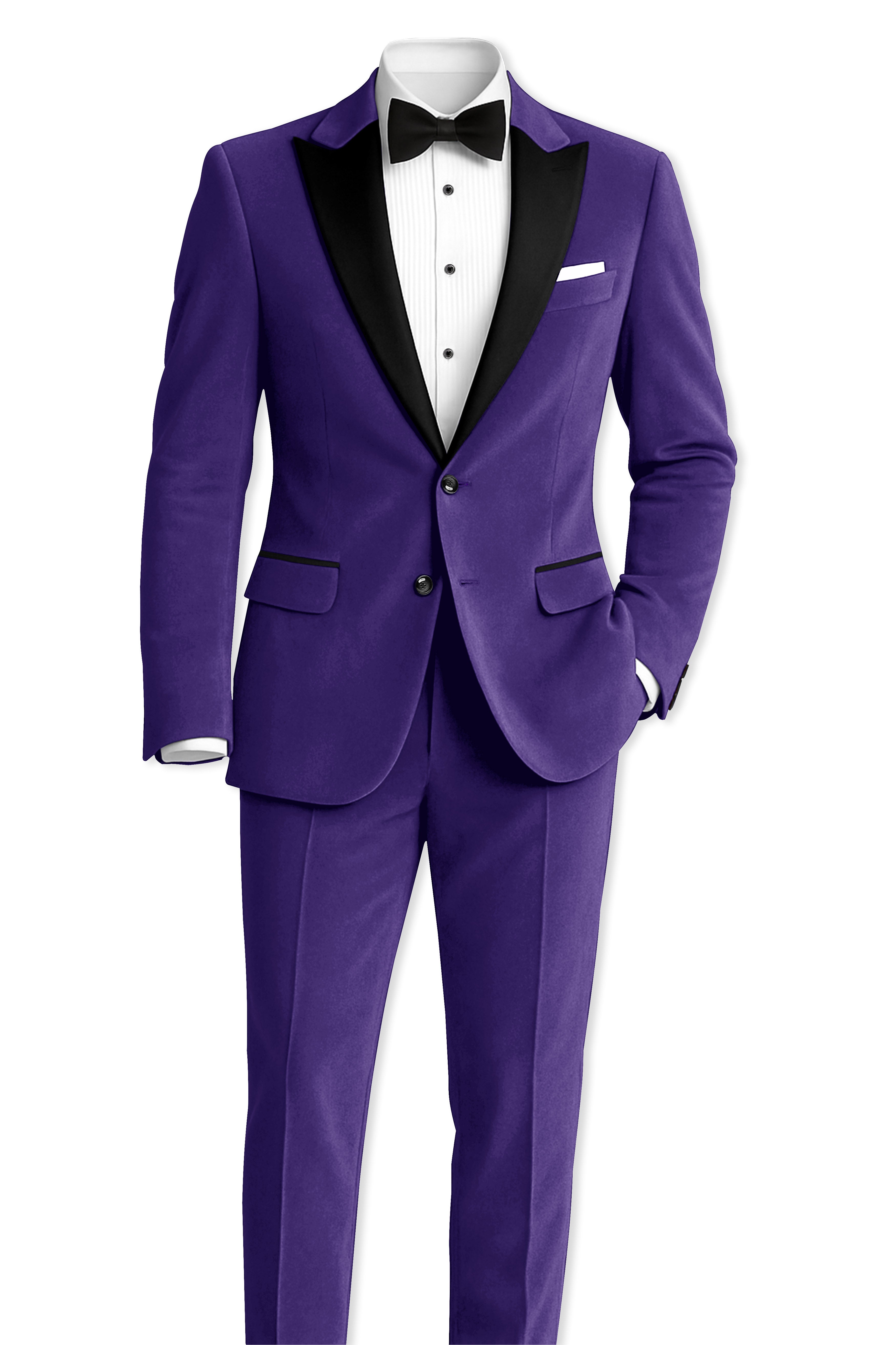 Velaris-Jacarta Purple Velvet Peak Lapel Tuxedo Blazer