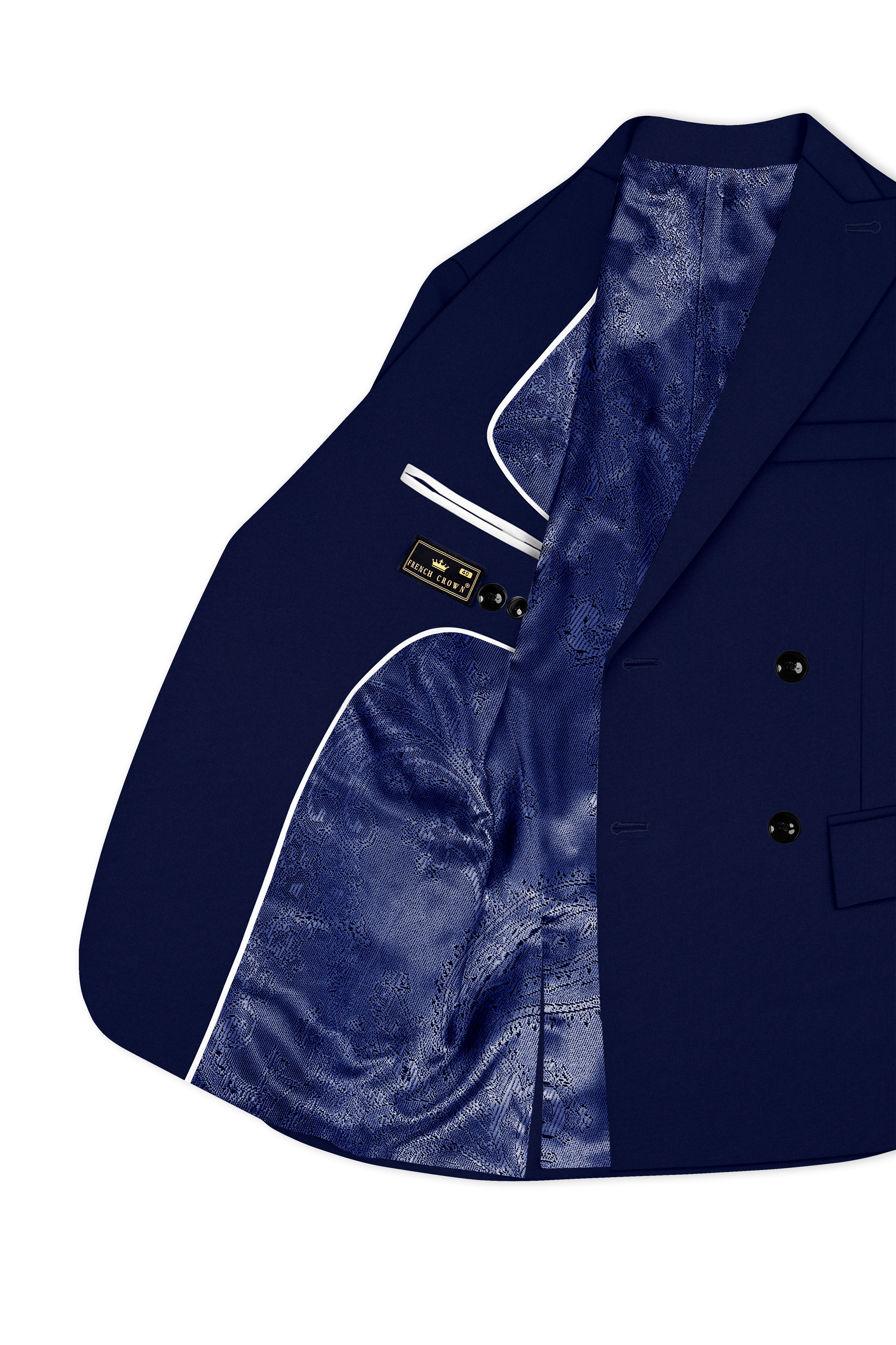Flyvire-Firefly Blue Wool Rich Double Breasted Stretchable traveler Blazer