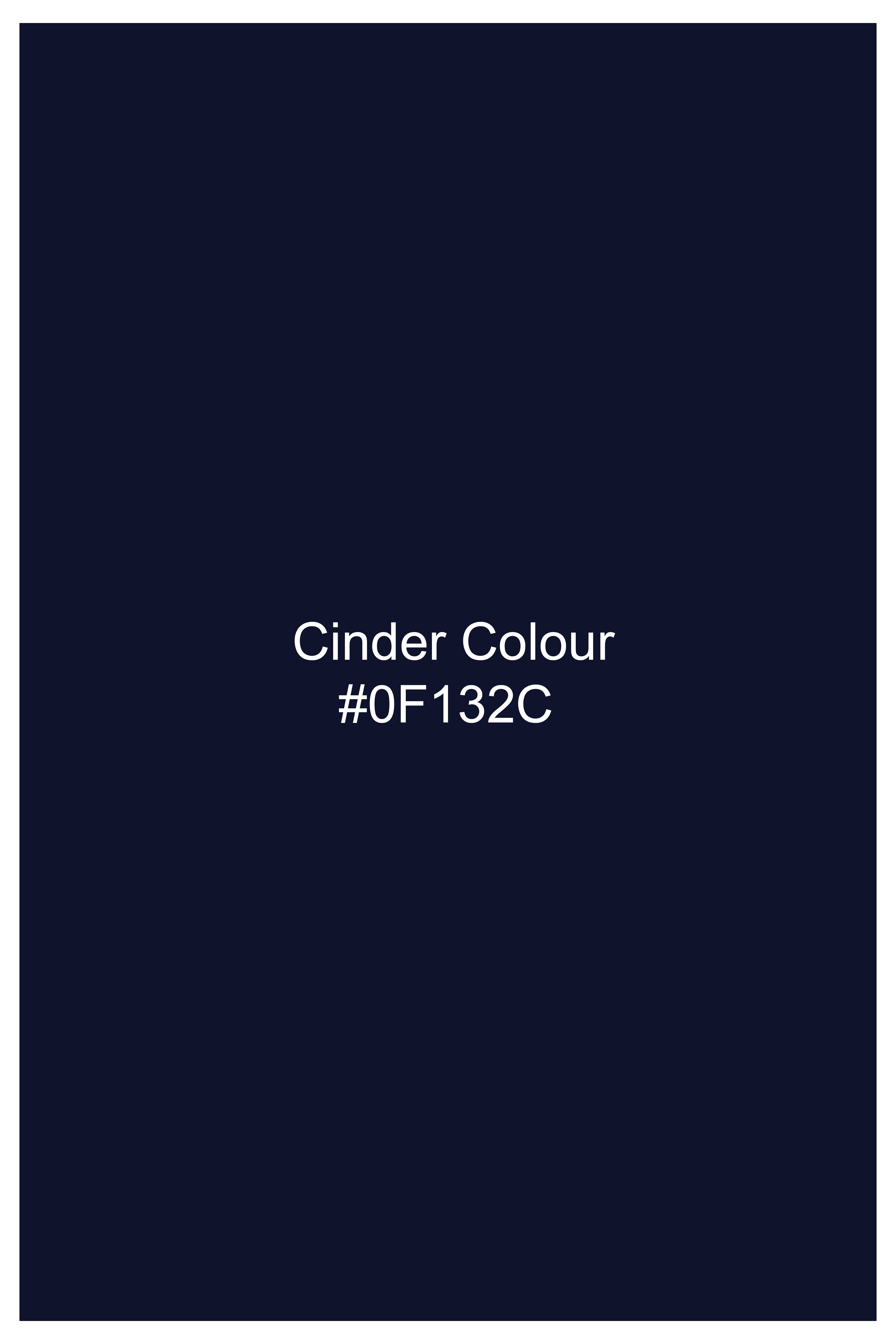 Indavor-Cinder Blue Wool Rich Cross Placket Bandhgala Blazer