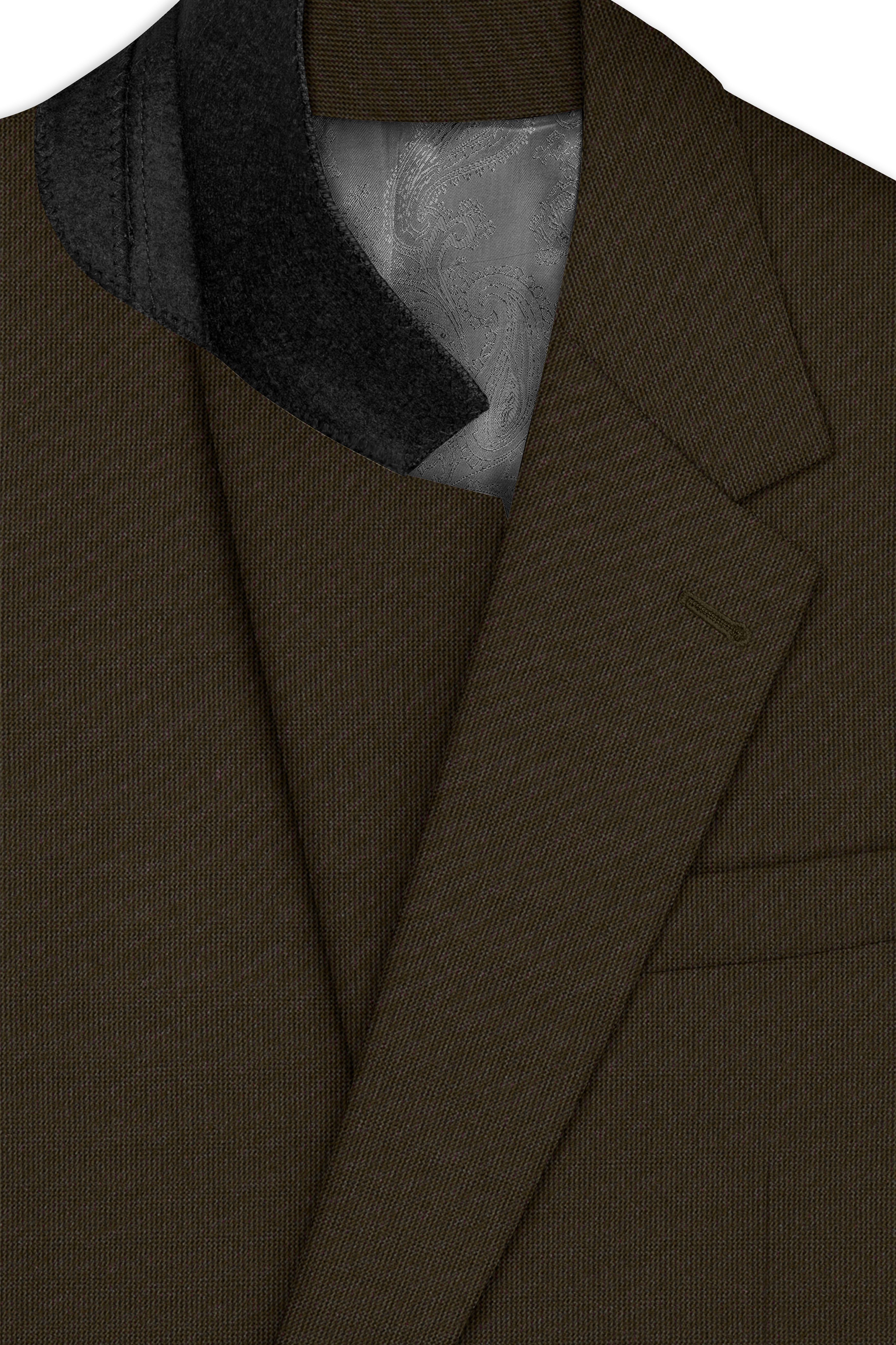 Terravo-Eternity Brown Textured Wool Rich Single Breasted Blazer