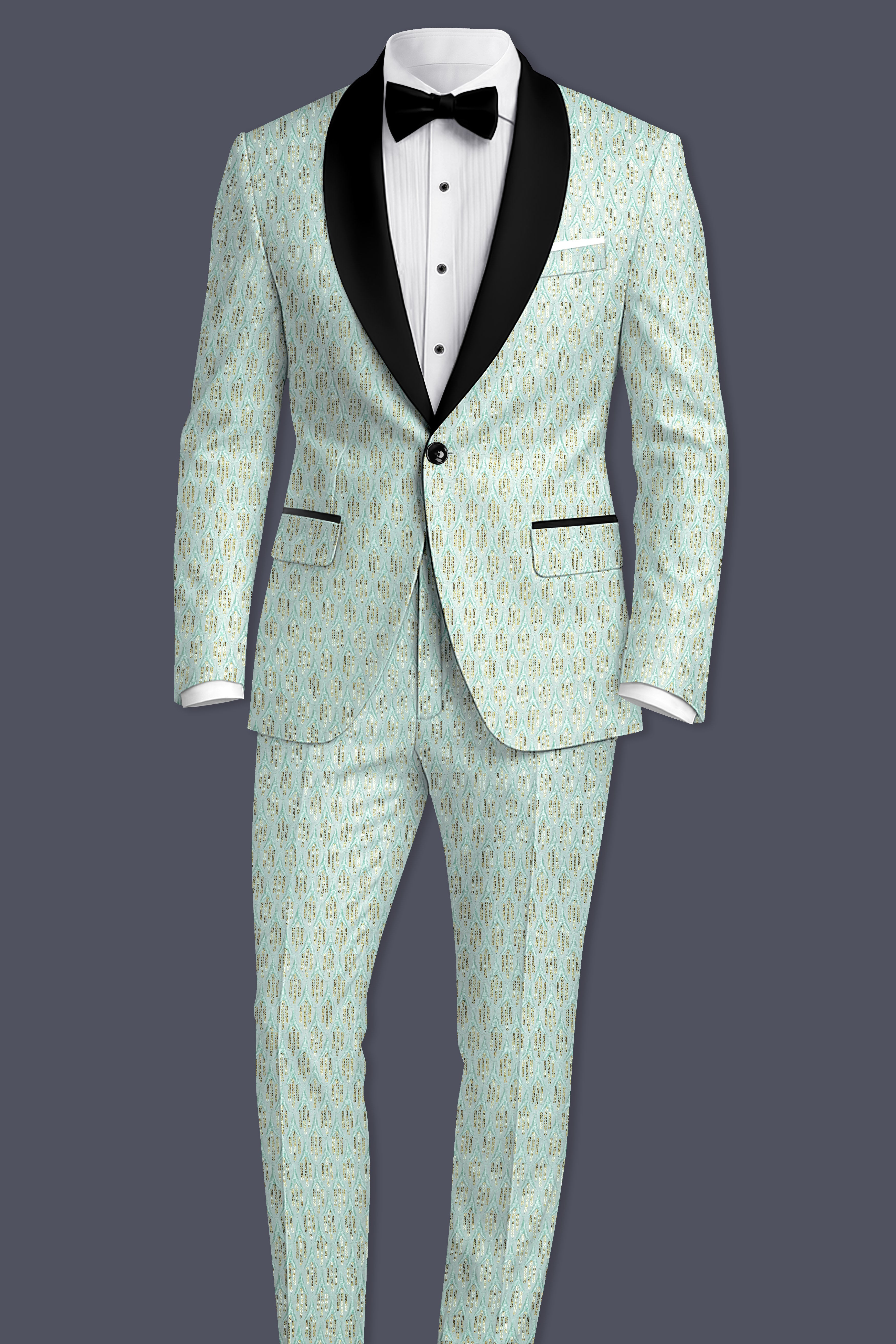 Tikkara-Edgewater Green Viscose Embroidered with Tikki Work Designer Blazer