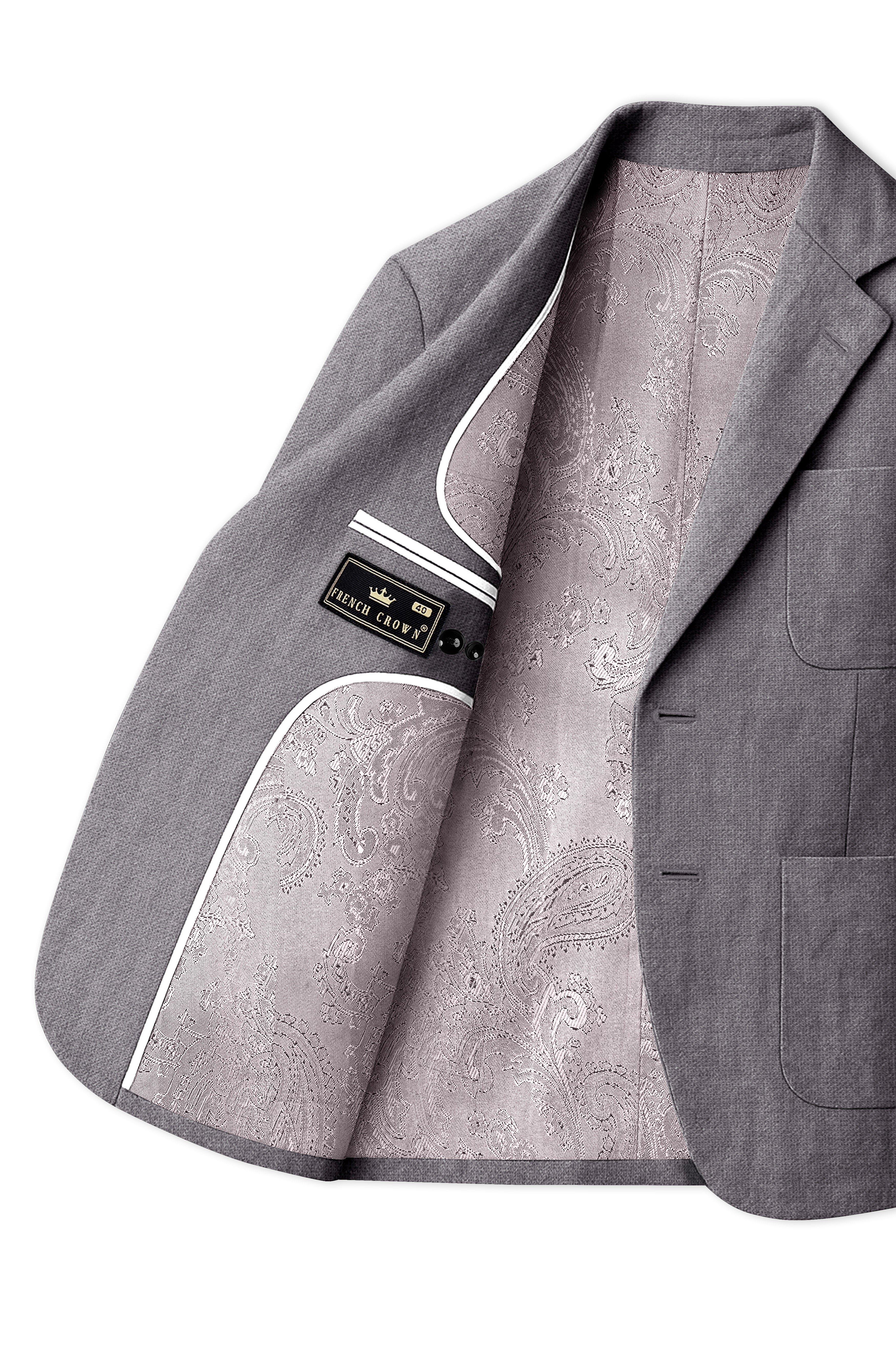 Cinerro-Monsoon Gray Luxurious Linen Single Breasted Sports Blazer