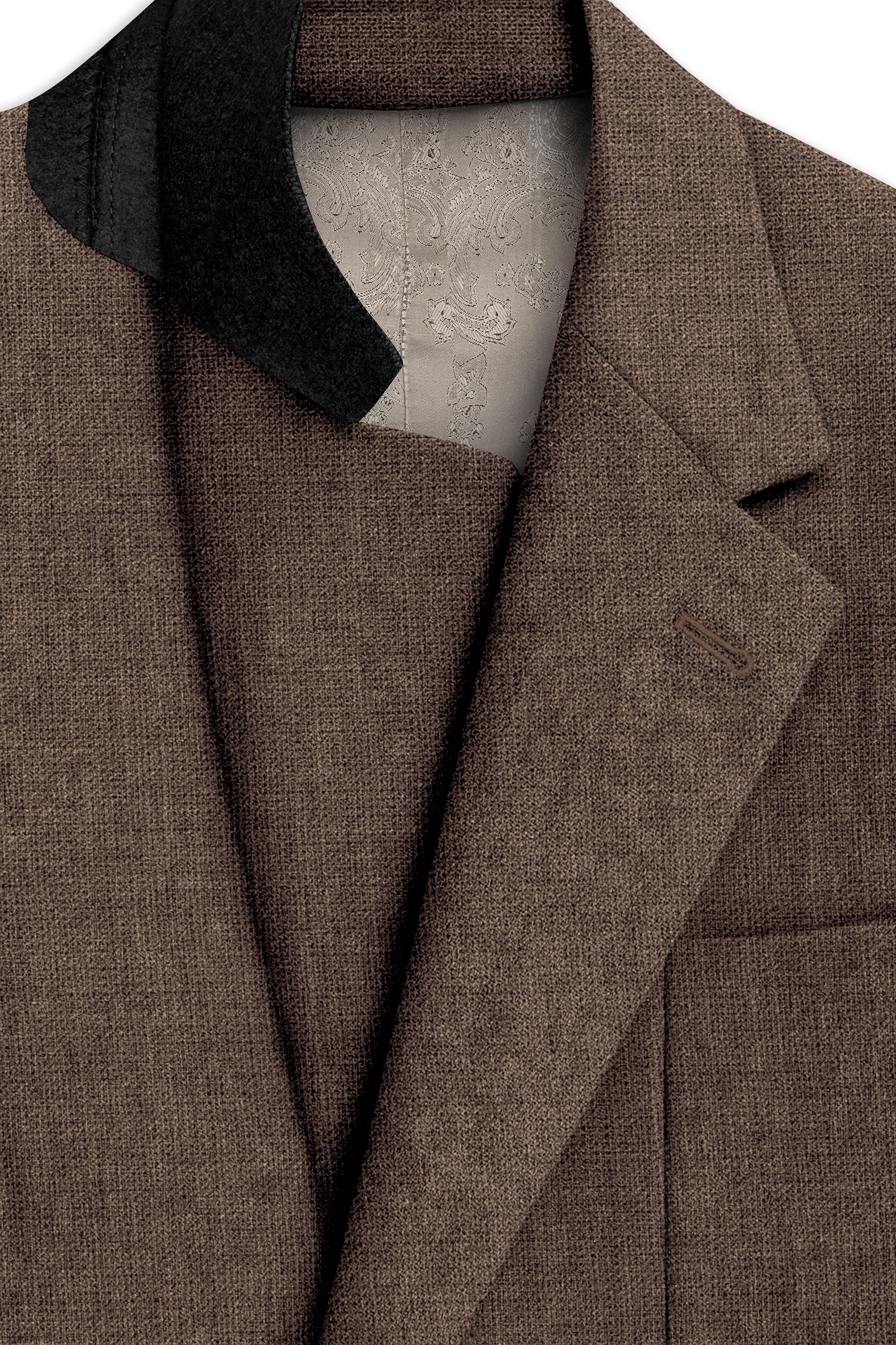 Velbrun-Kabul Brown Luxurious Linen Single Breasted Sports Blazer