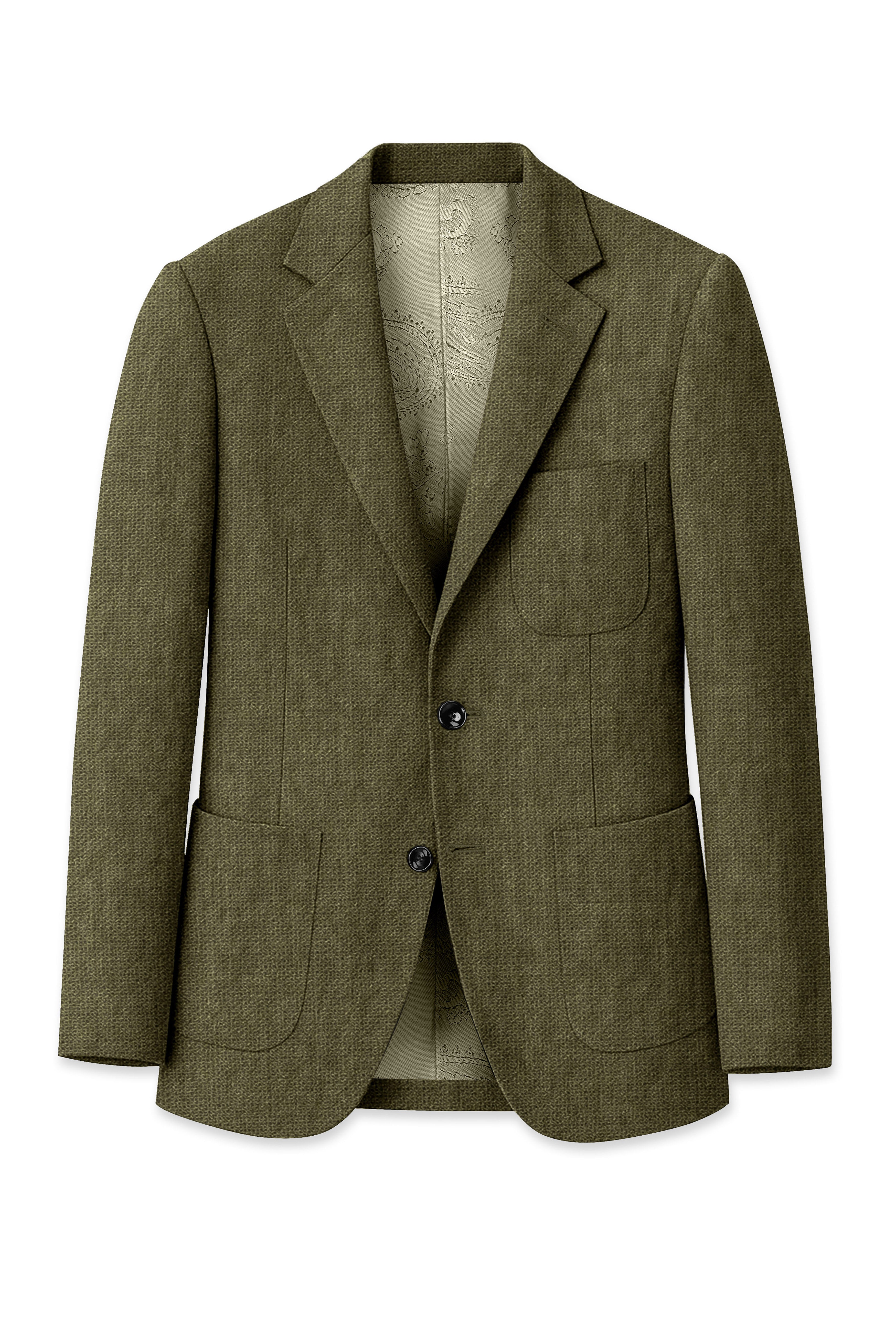 Virenza-Birch Green Luxurious Linen Single Breasted Sports Blazer