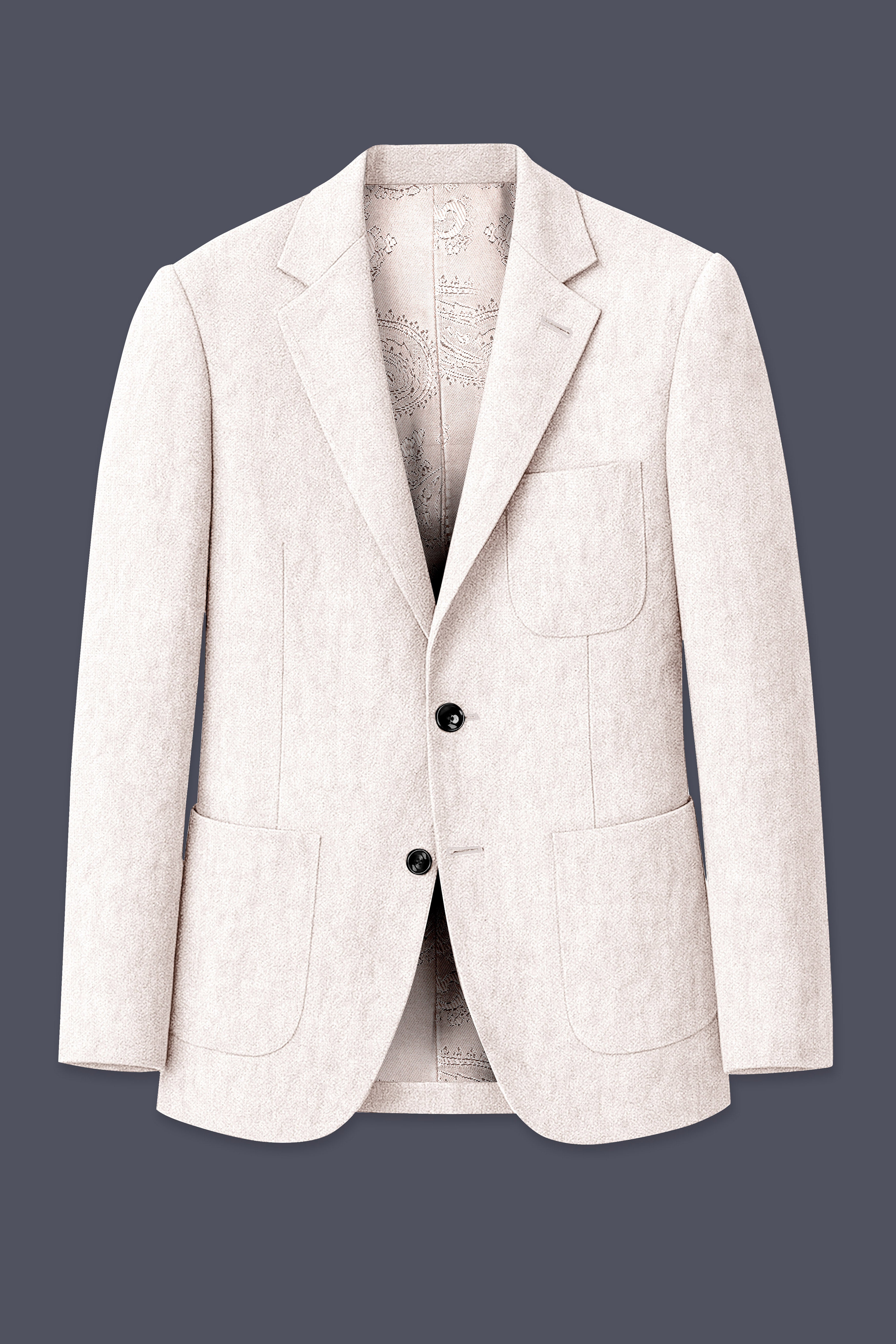 Velcrea-Vista Cream Luxurious Linen Single Breasted Sports Blazer