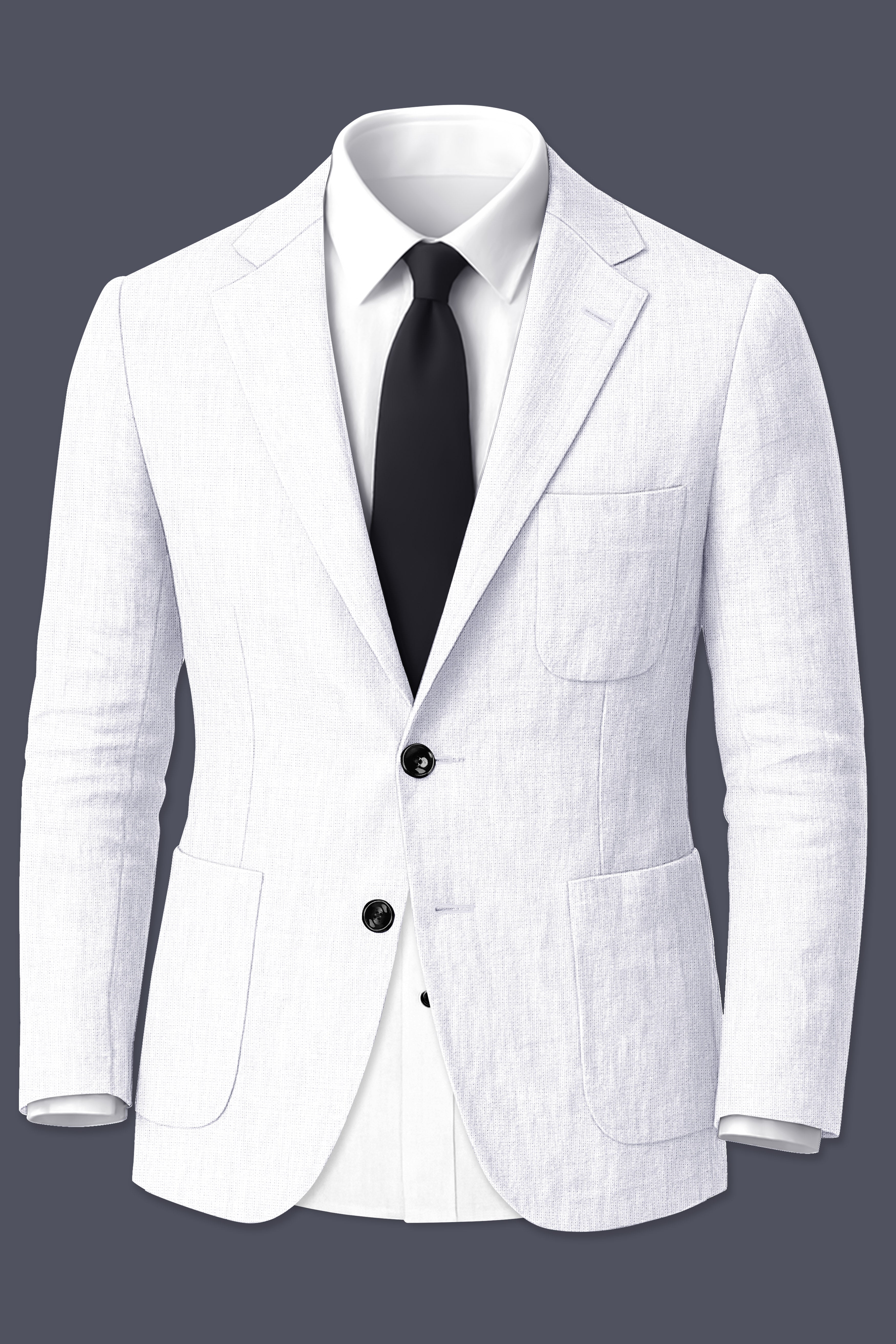 Alvesso-Bright White Luxurious Linen Single Breasted Stretchable traveler Blazer