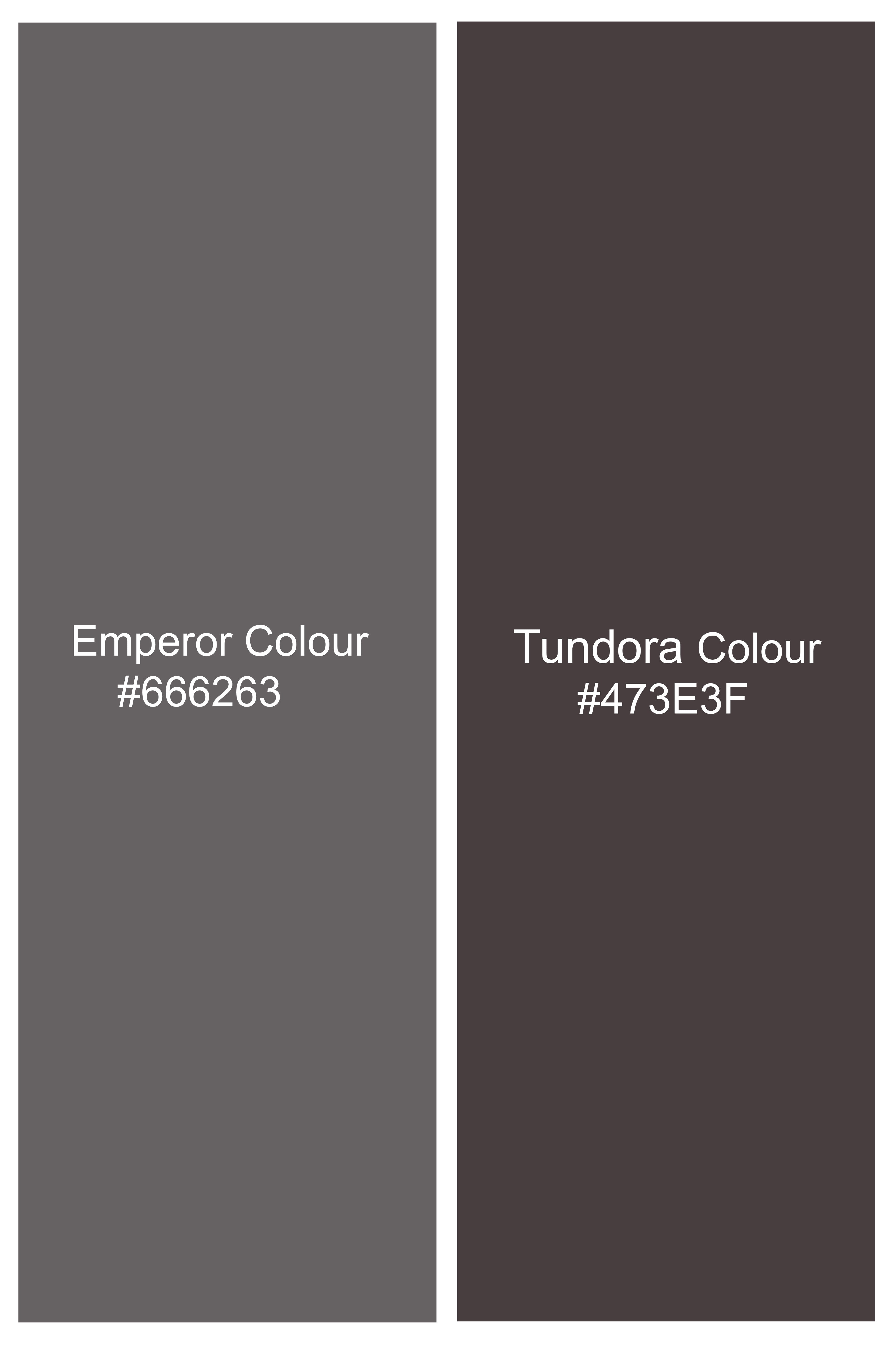 Emporo-Tundora Brown And Emperor Plaid Tweed Double Breasted Blazer