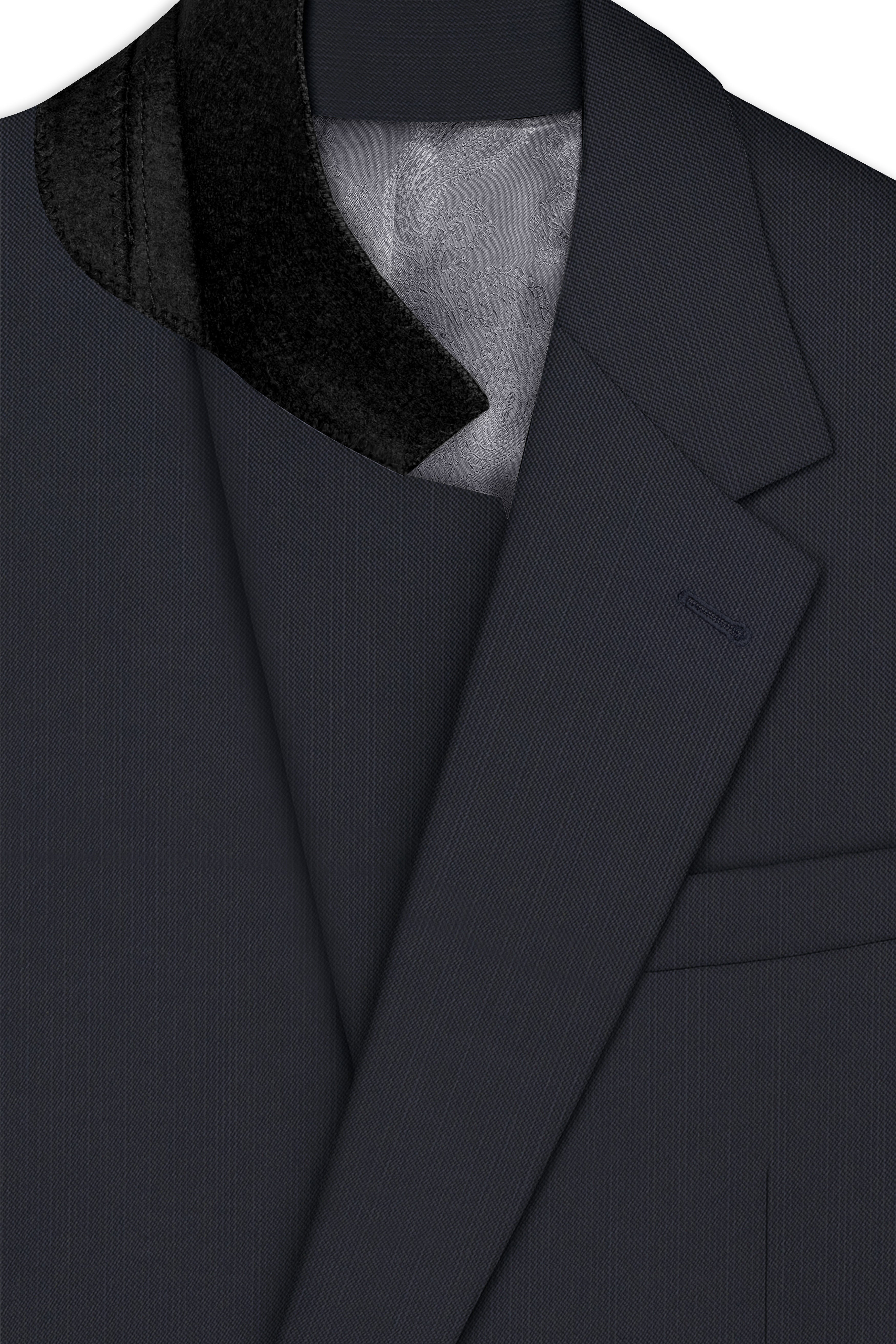 Argenvo-Baltic Sea Gray Wool Rich Single Breasted Blazer