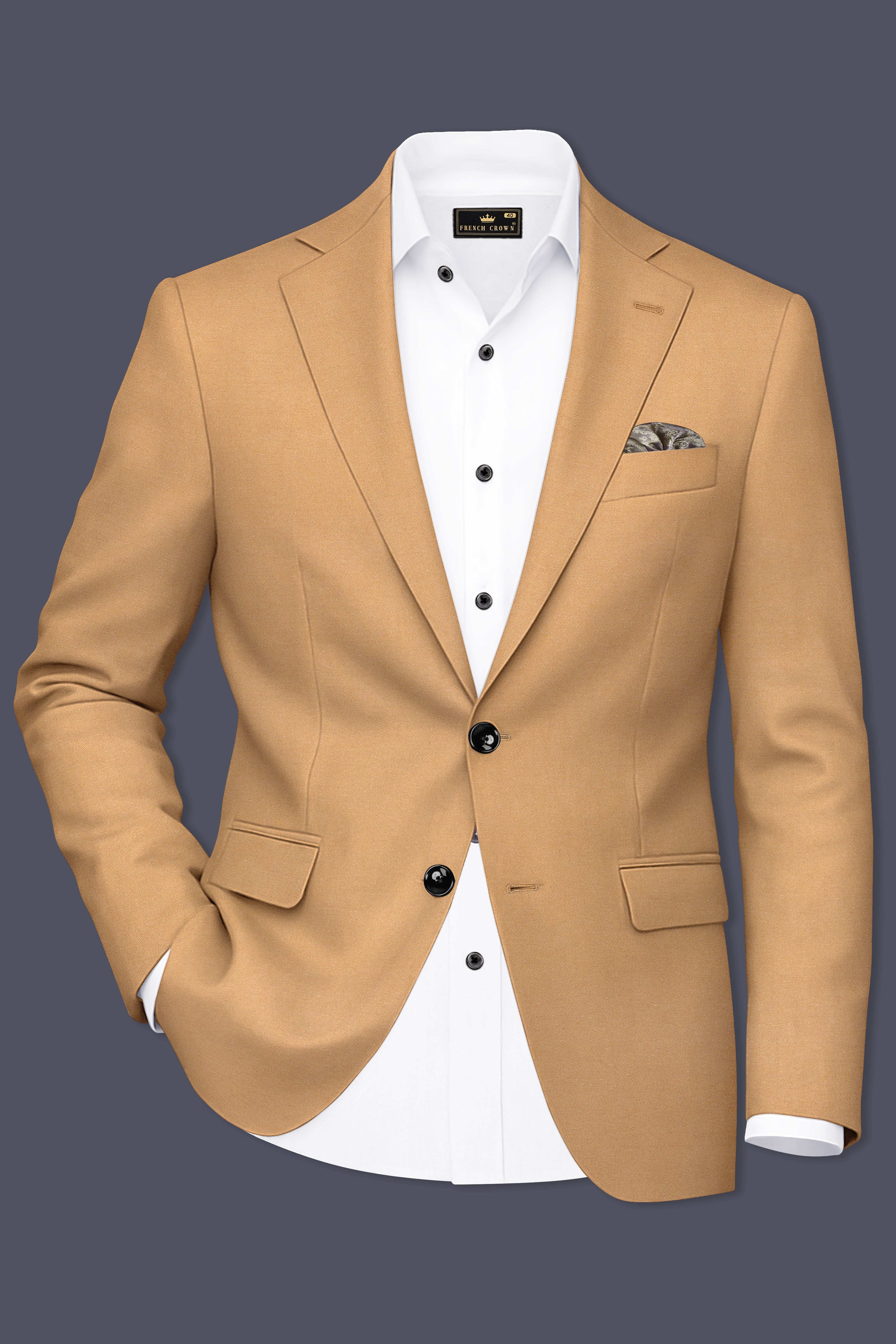 Arancio-Twine Orange Premium Cotton Single Breasted Blazer