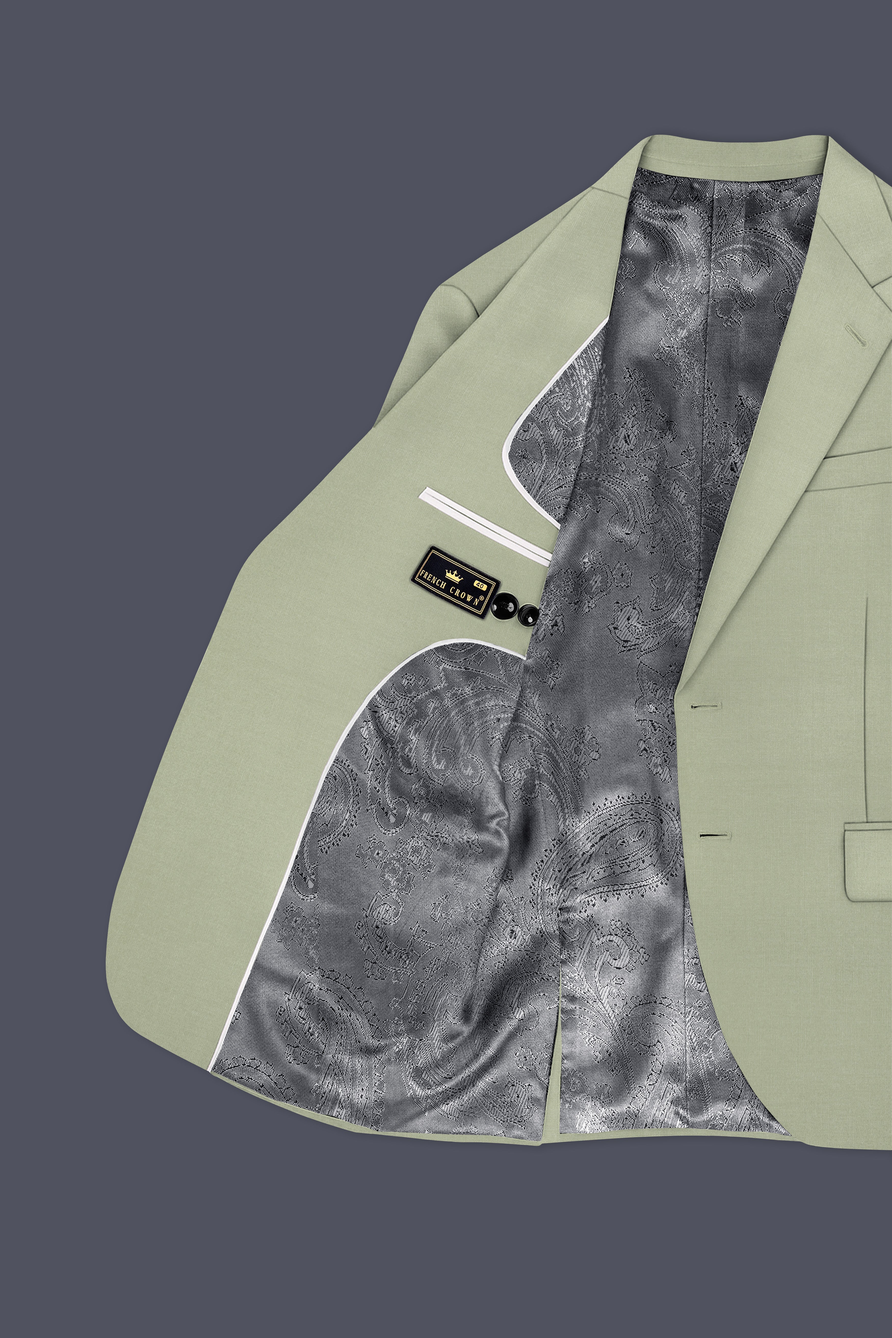 Virenza-Spring Green Wool Rich Single Breasted Slight Stretch Blazer