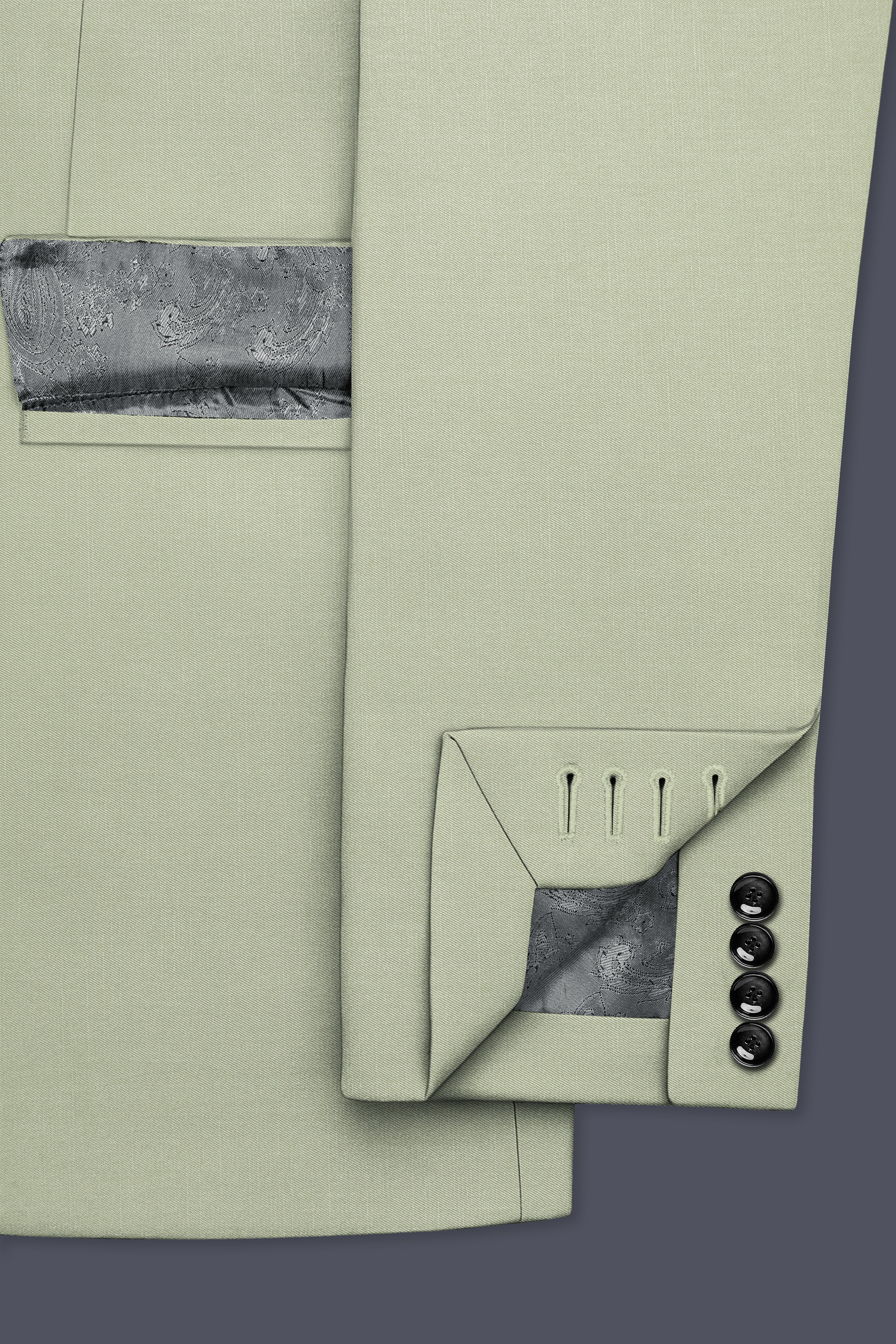 Virenza-Spring Green Wool Rich Single Breasted Slight Stretch Blazer