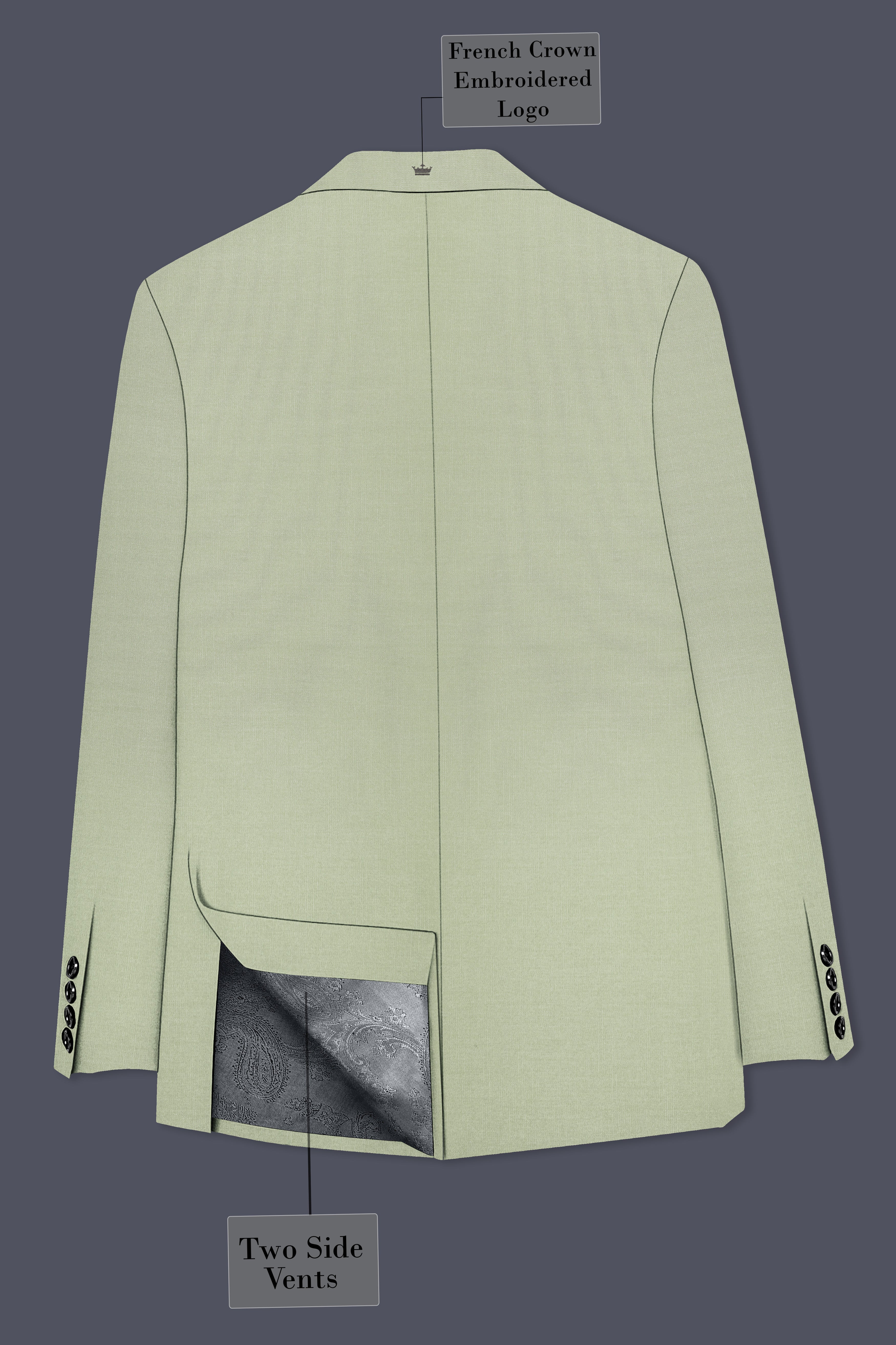 Virenza-Spring Green Wool Rich Single Breasted Slight Stretch Blazer