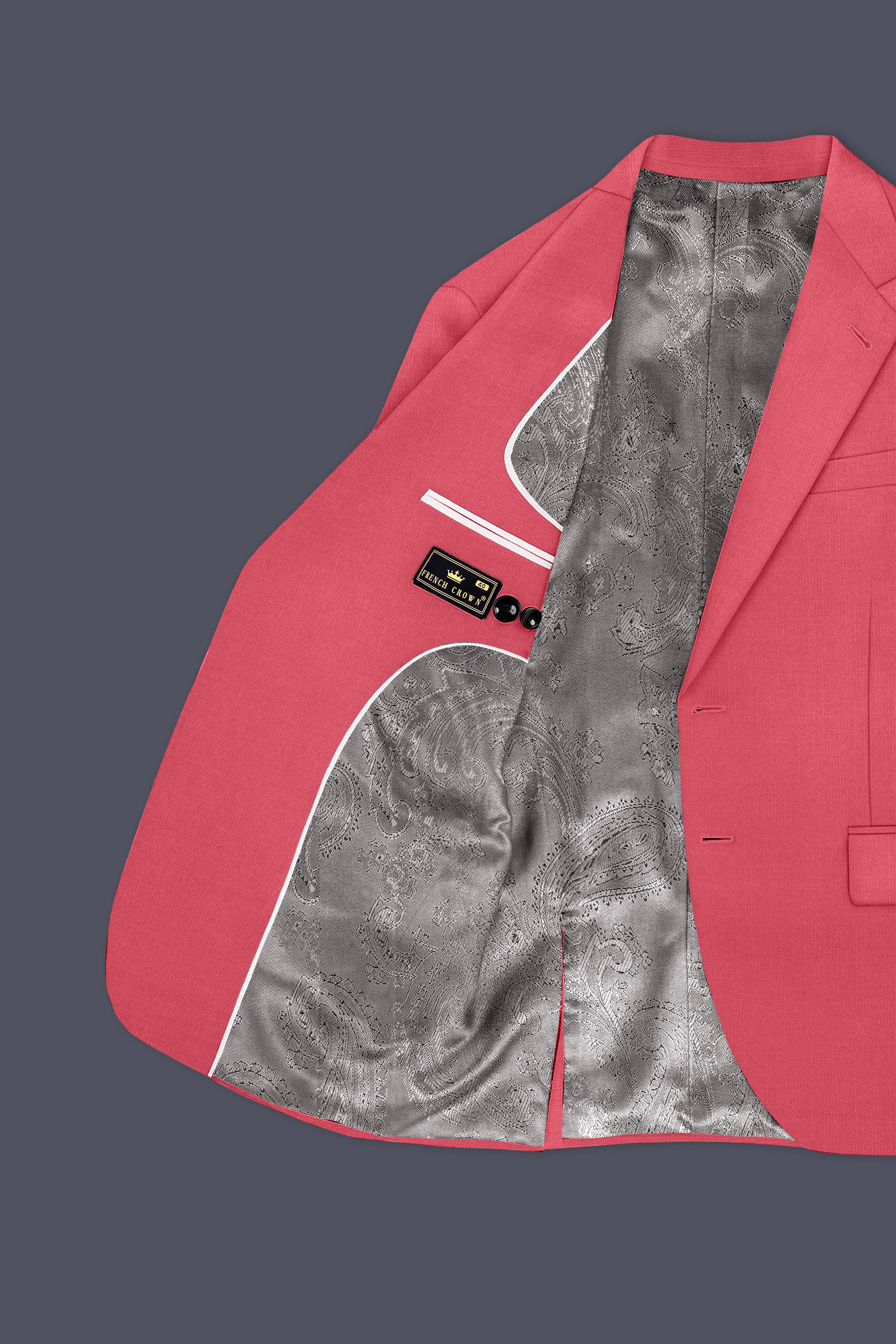 Aurerosa-Roman Pink Wool Rich Single Breasted Slight Stretch Blazer