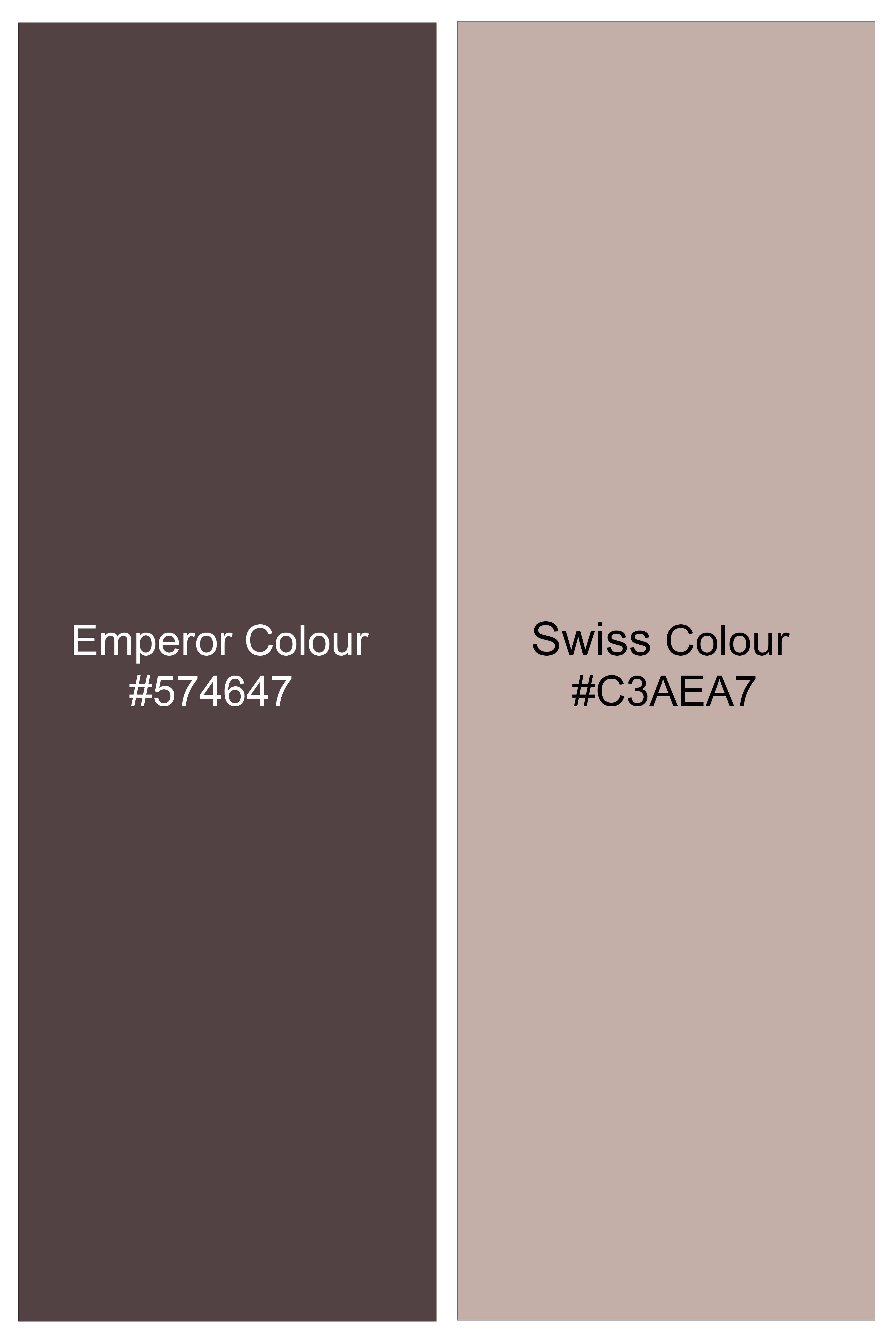 Imperium-Emperor Brown And Swiss Cream Gingham Plaid Tweed Single Breasted Sports Blazer