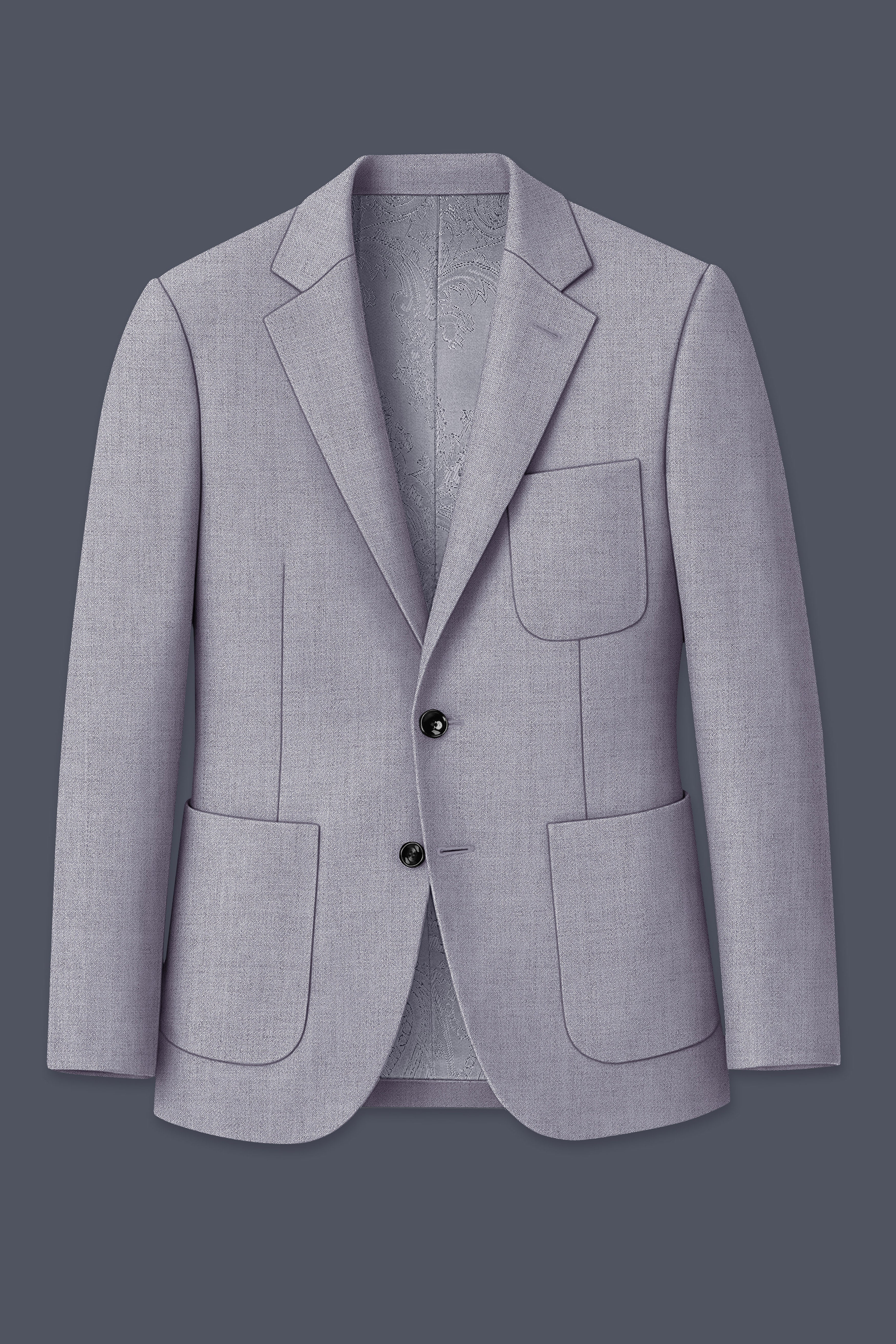 Alpine-Mountain Mist Gray Textured Tweed Single Breasted Sports Blazer