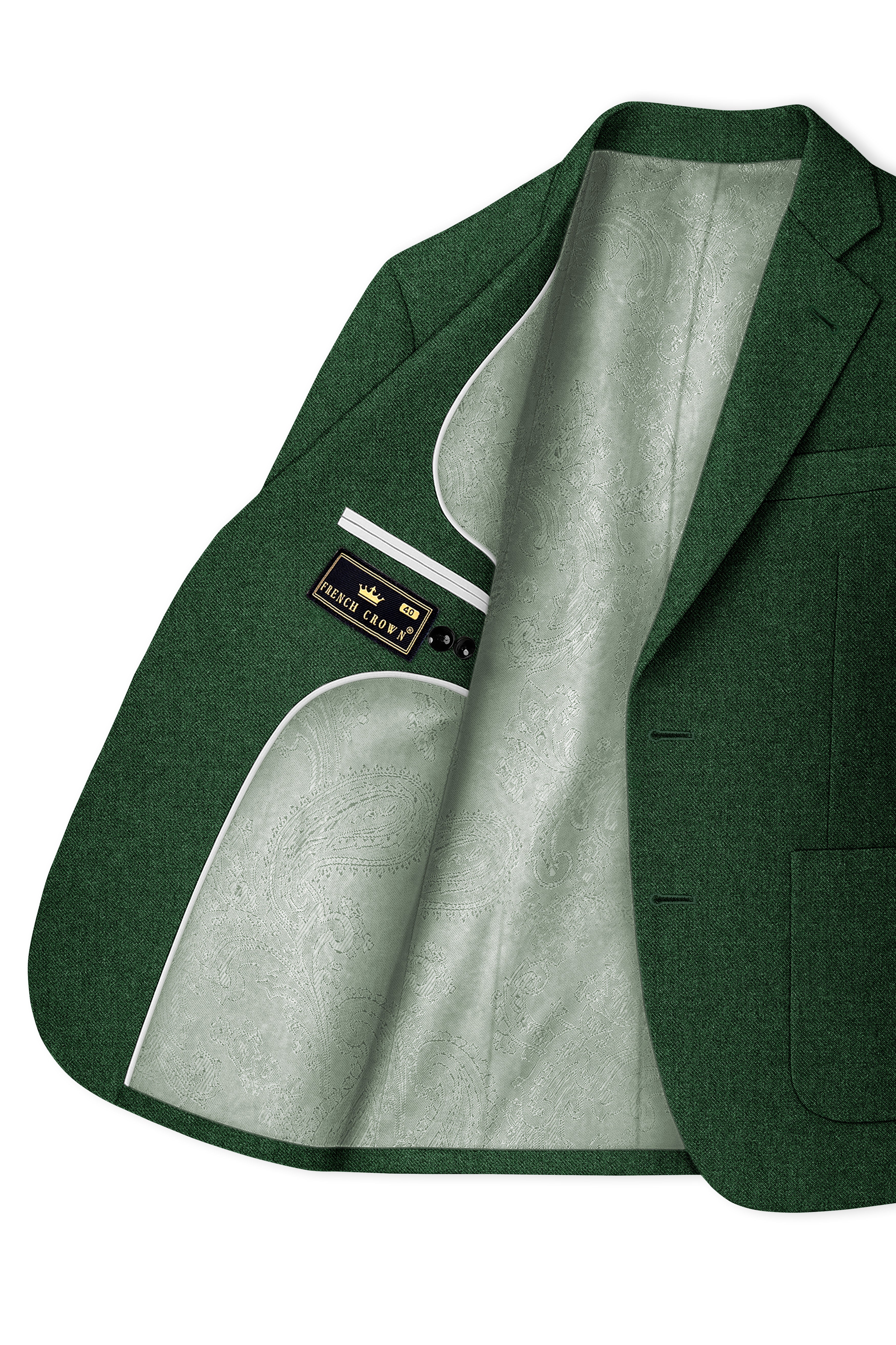 Virenza-Mystle Green Textured Tweed Single Breasted Sports Blazer