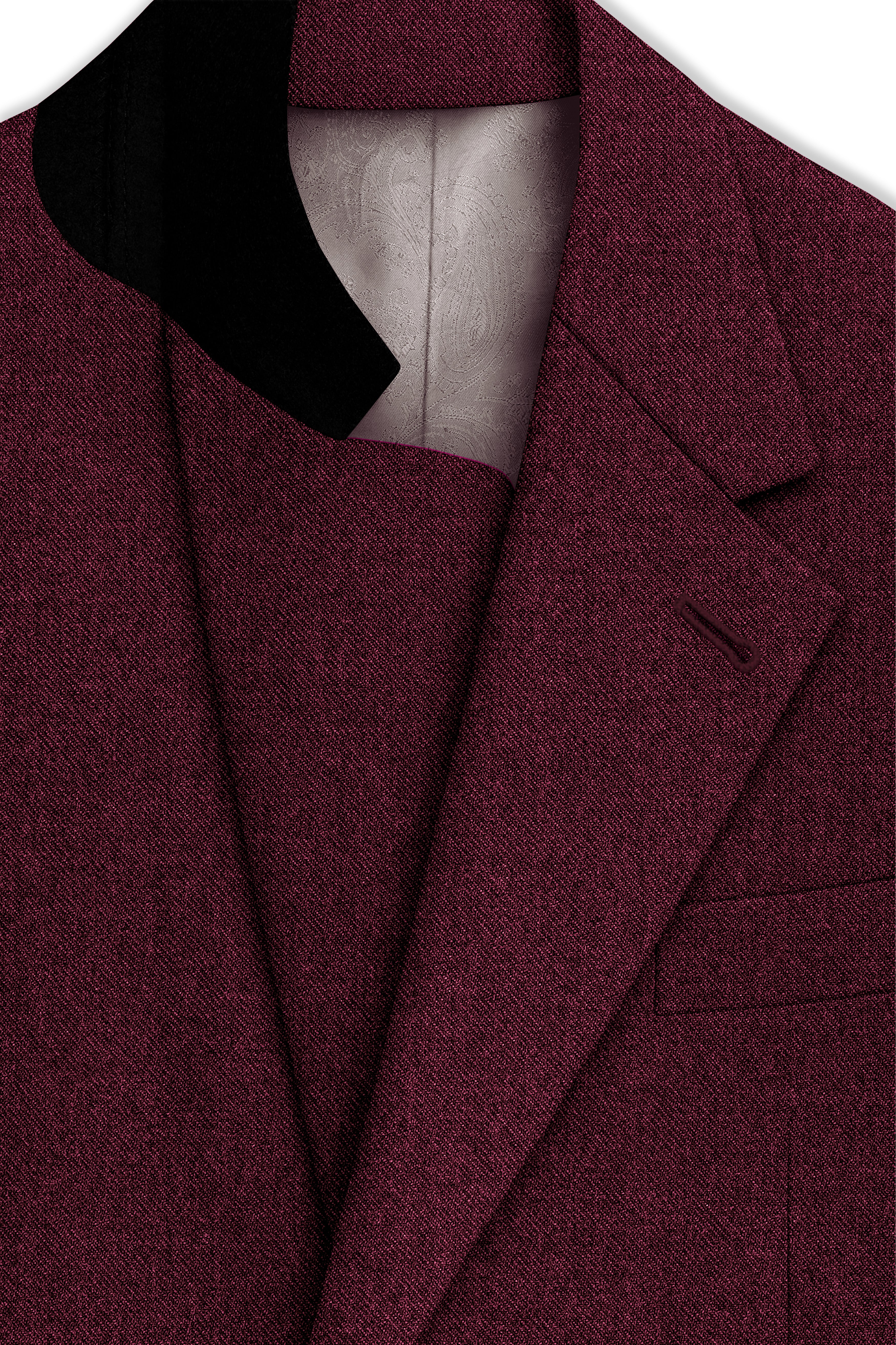 Burgvoro-Crated Maroon Textured Tweed Single Breasted Sports Blazer