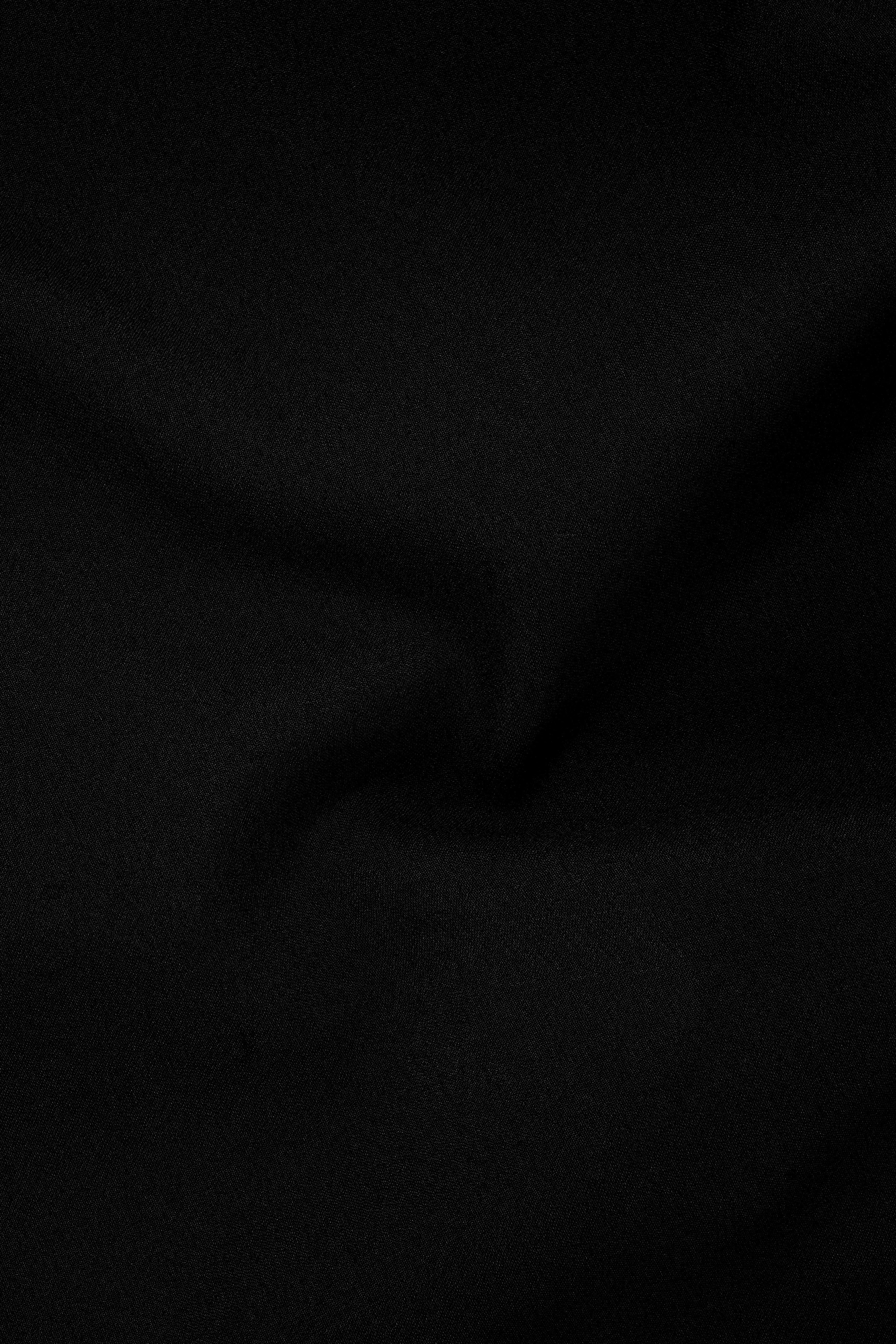 Kuro-Japanese Jade Black 4-Way Stretch Wrinkle-Free Wool Rich Double Breasted Blazer