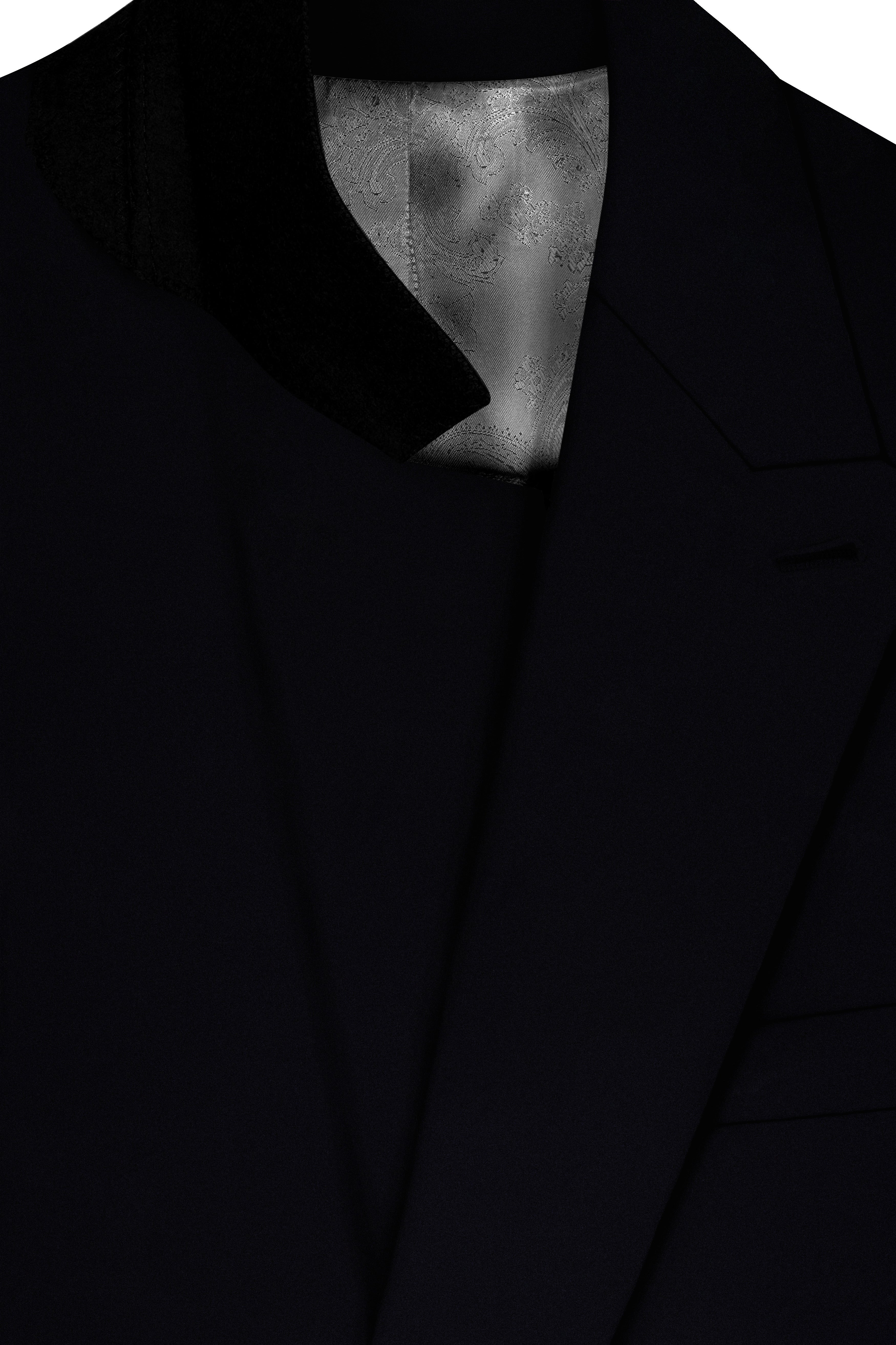 Aozora-Japanese Marine Blue 4-Way Stretch Wrinkle-Free Wool Rich Double Breasted Blazer