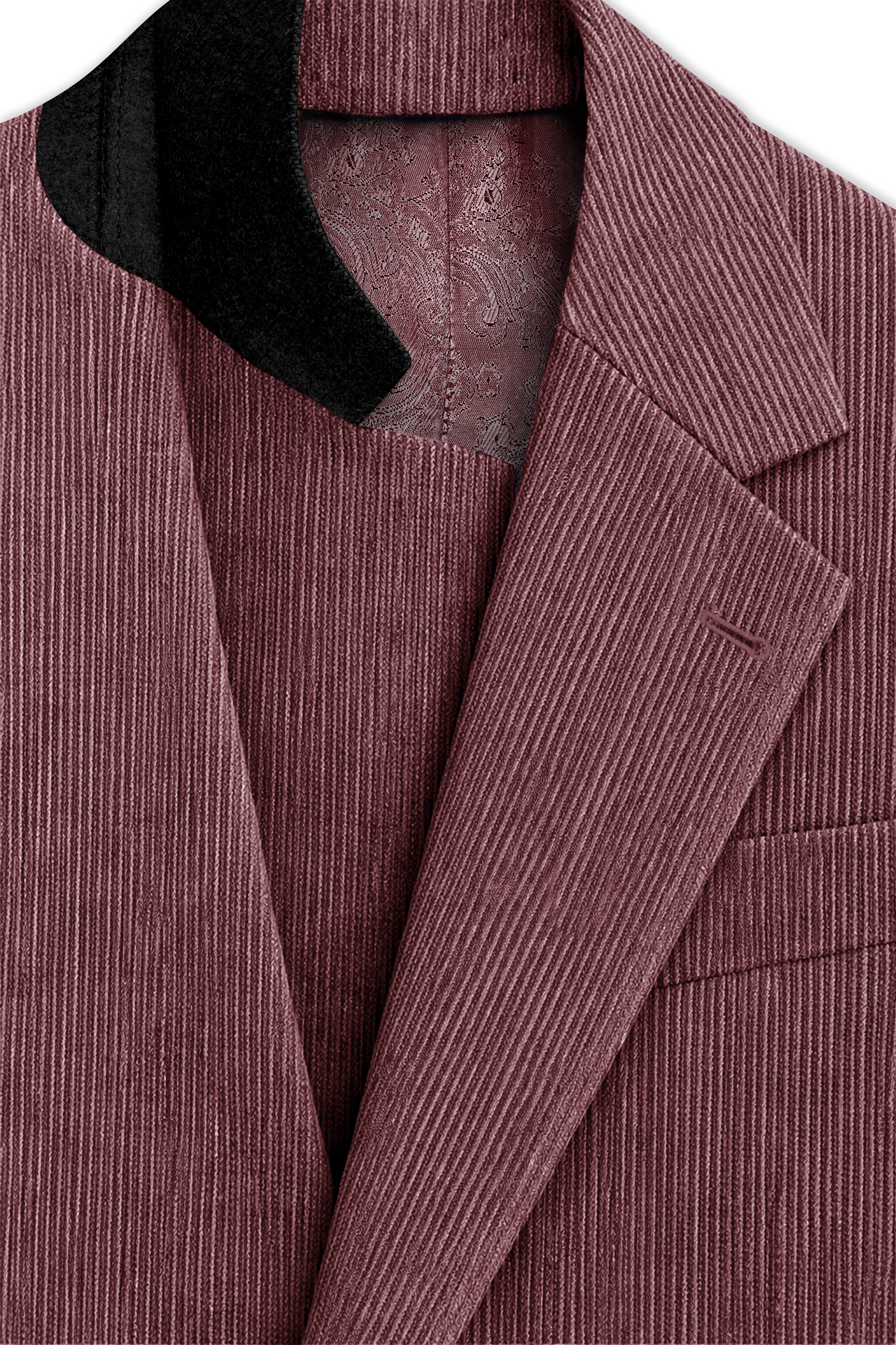 Tauzen-Rose Taupe Pink Corduroy Single Breasted Sports Blazer
