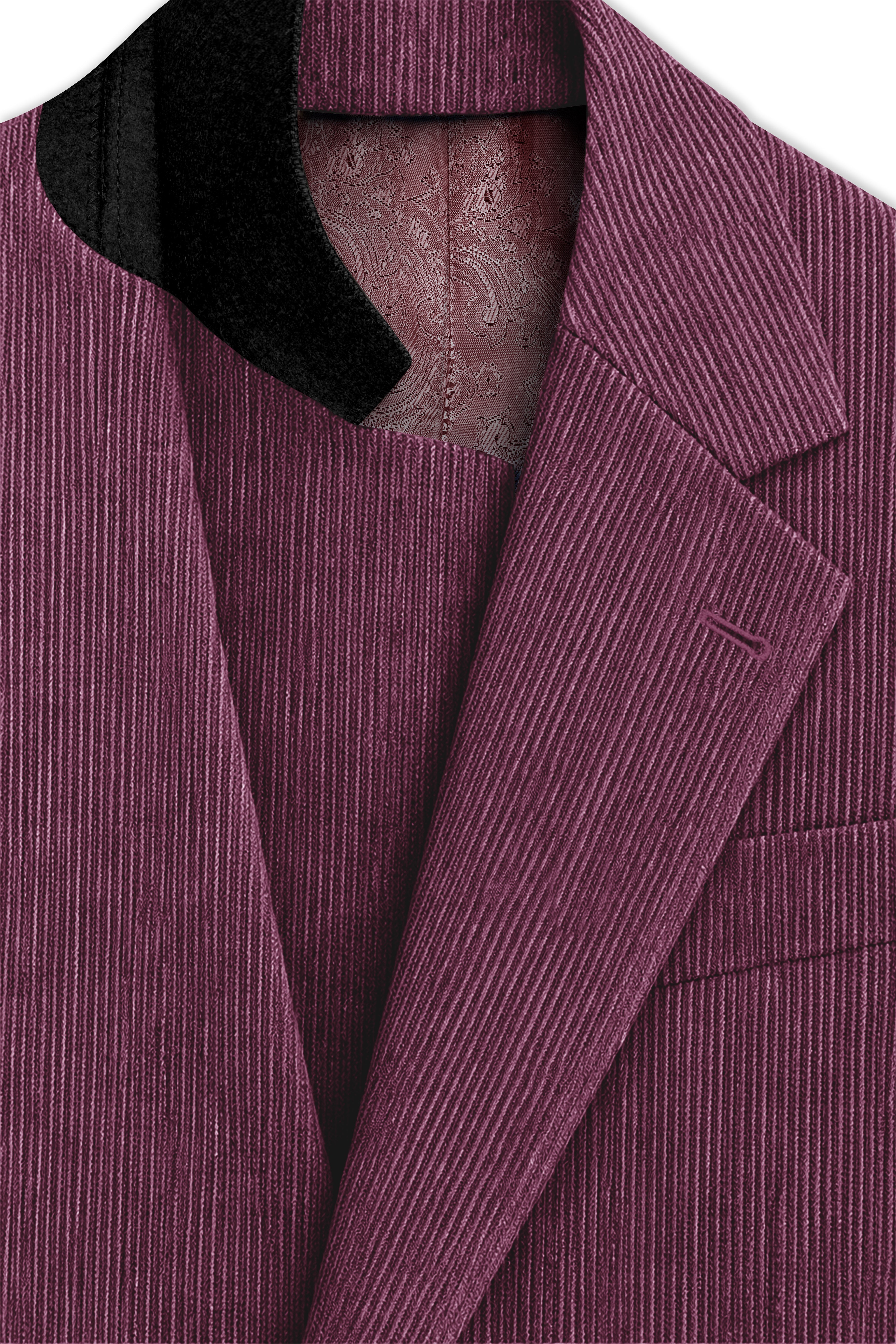 Roselux-Cosmic Pink Corduroy Single Breasted Sports Blazer