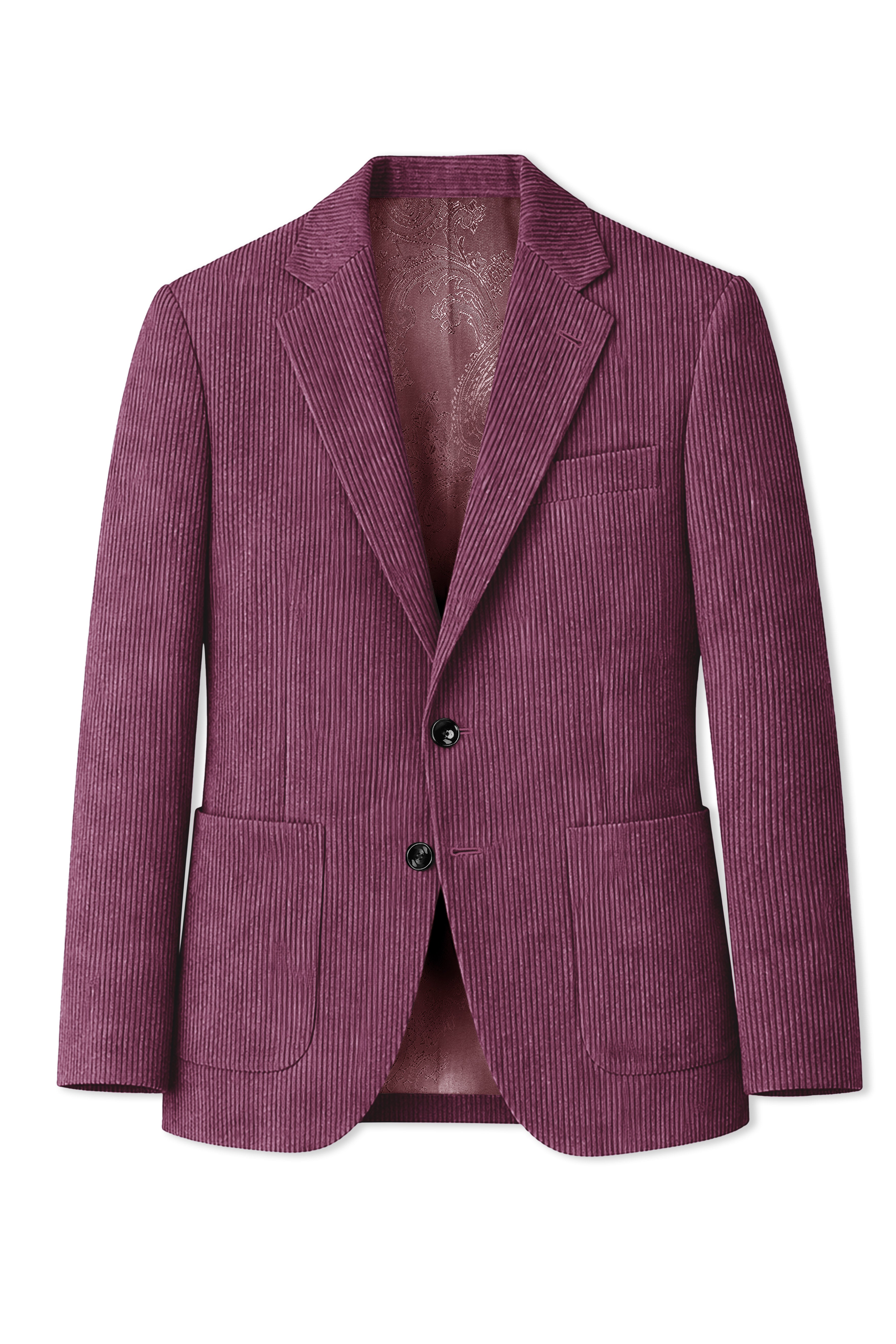 Roselux-Cosmic Pink Corduroy Single Breasted Sports Blazer
