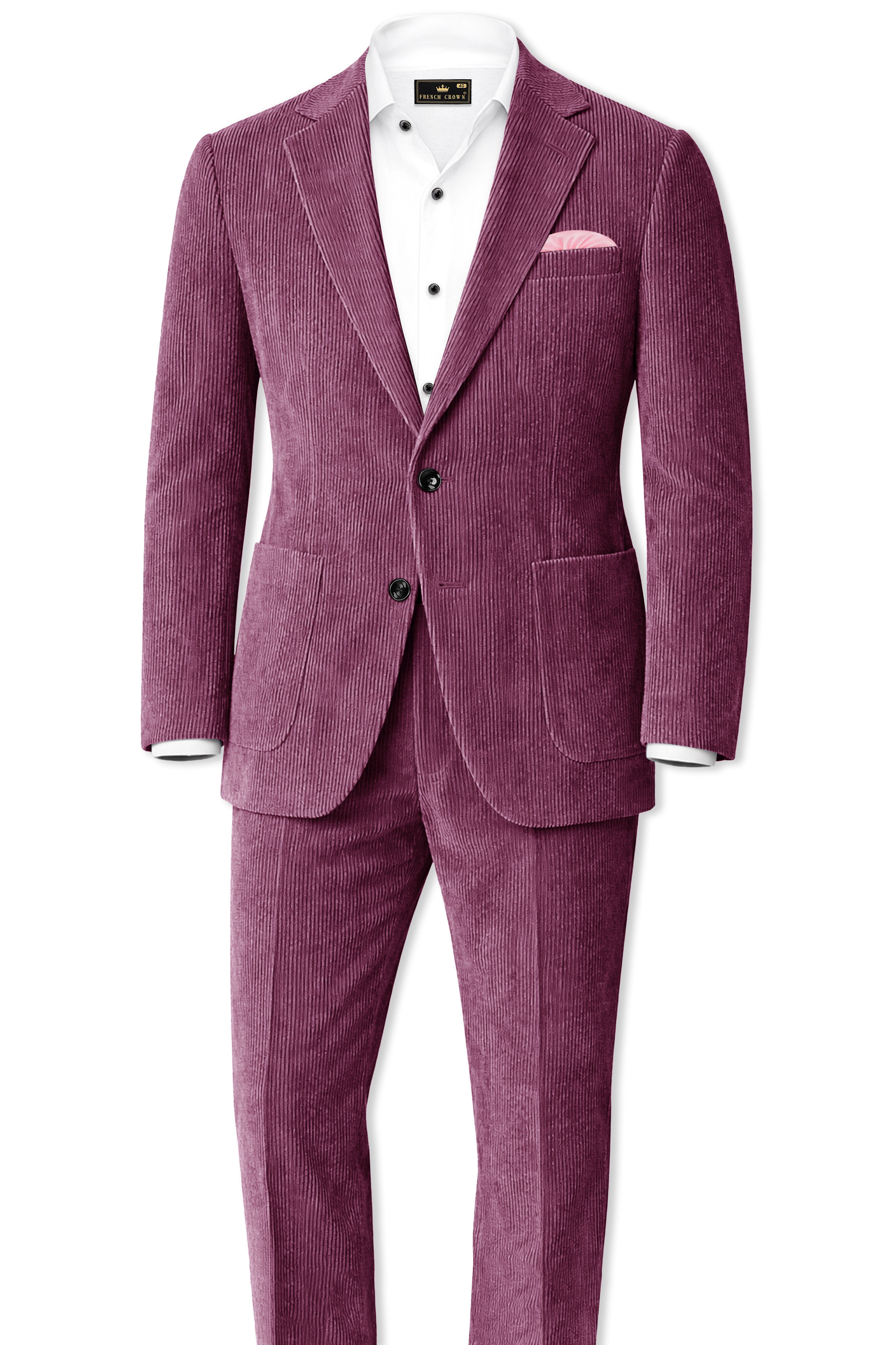 Roselux-Cosmic Pink Corduroy Single Breasted Sports Blazer