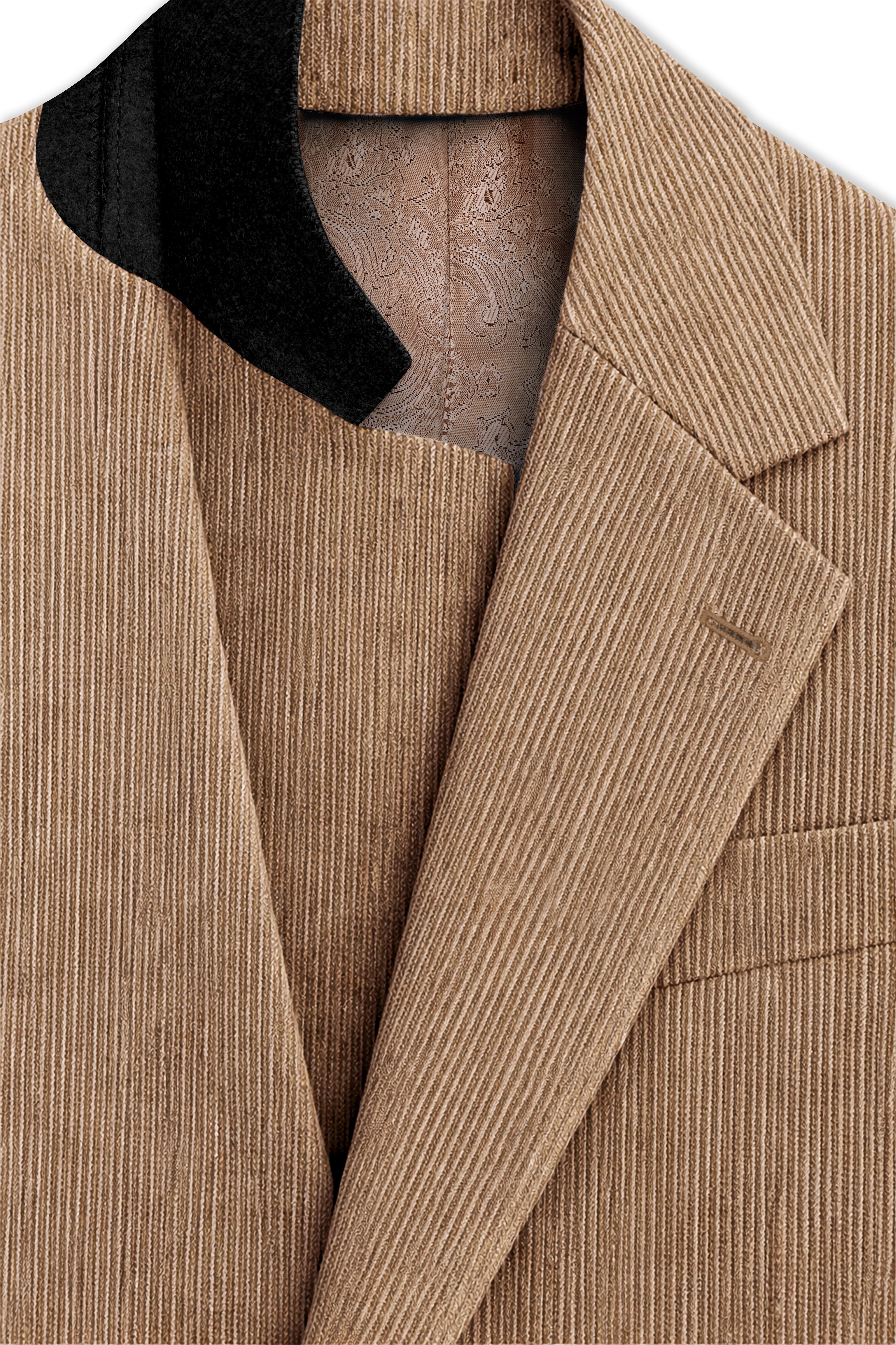 Cordenza-Muesli Brown Corduroy Single Breasted Sports Blazer
