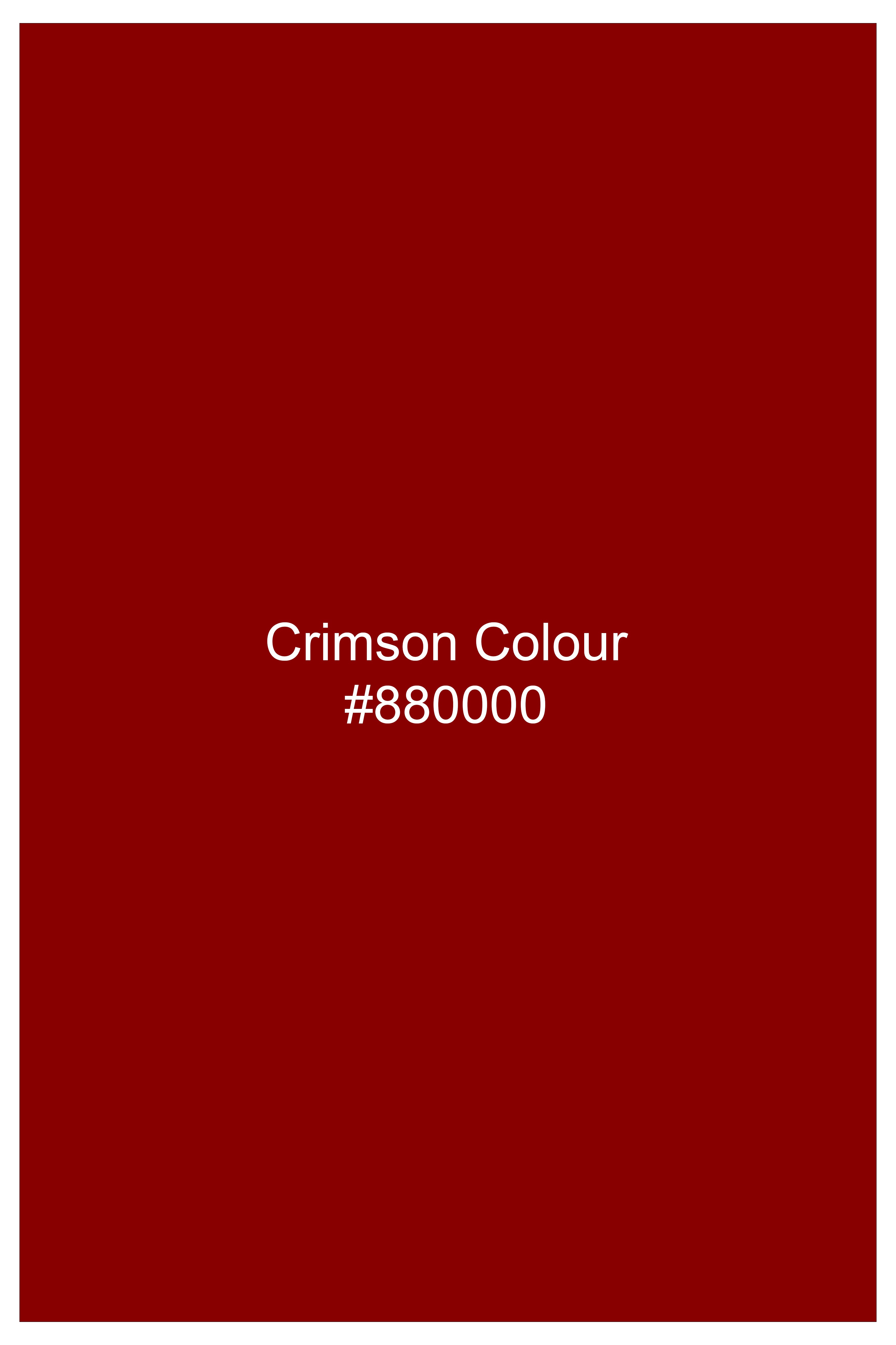Imperio-Crimson Red Velvet Peak Lapel Tuxedo Blazer
