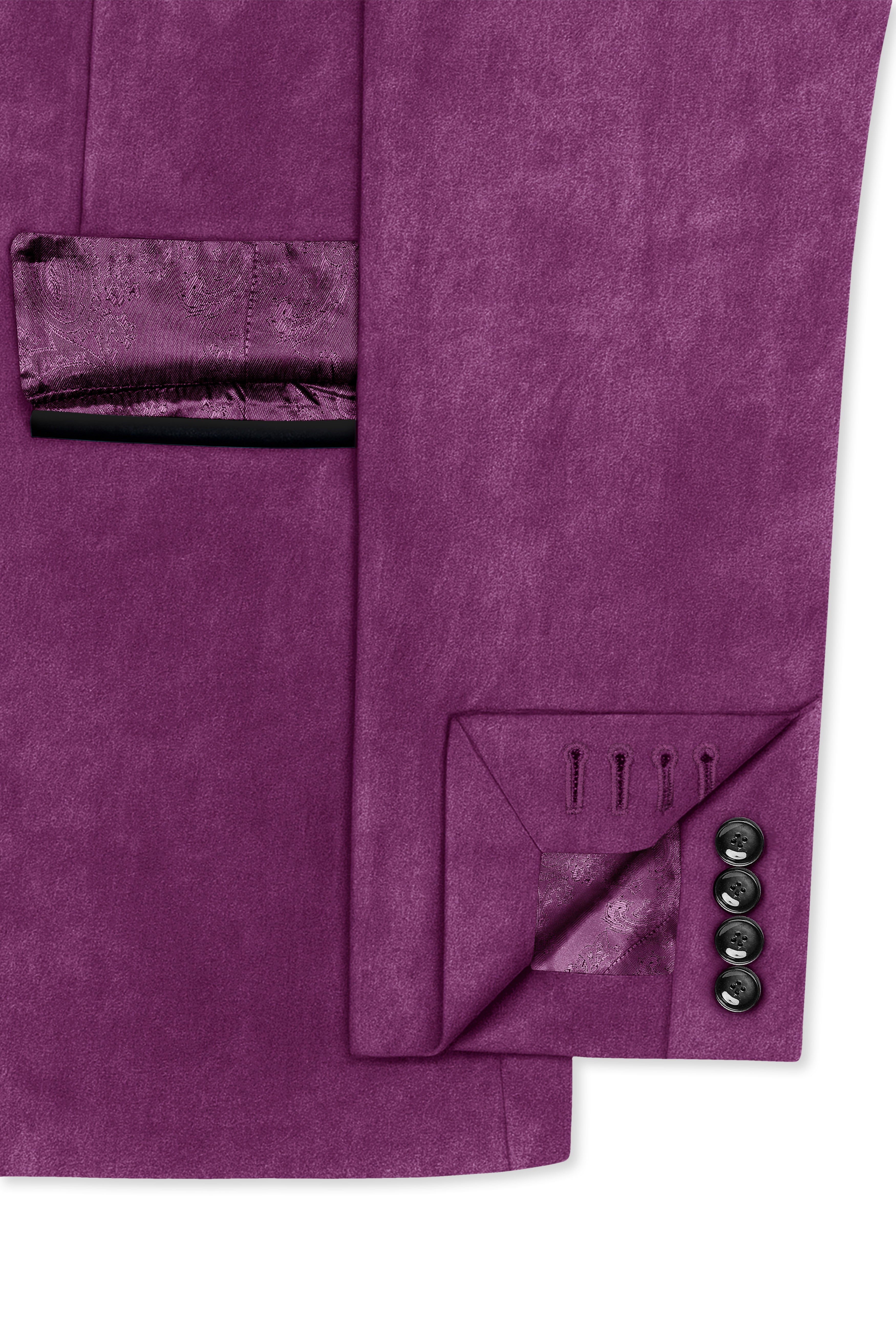 Imperial-Cannon Purple Velvet Peak Lapel Tuxedo Blazer