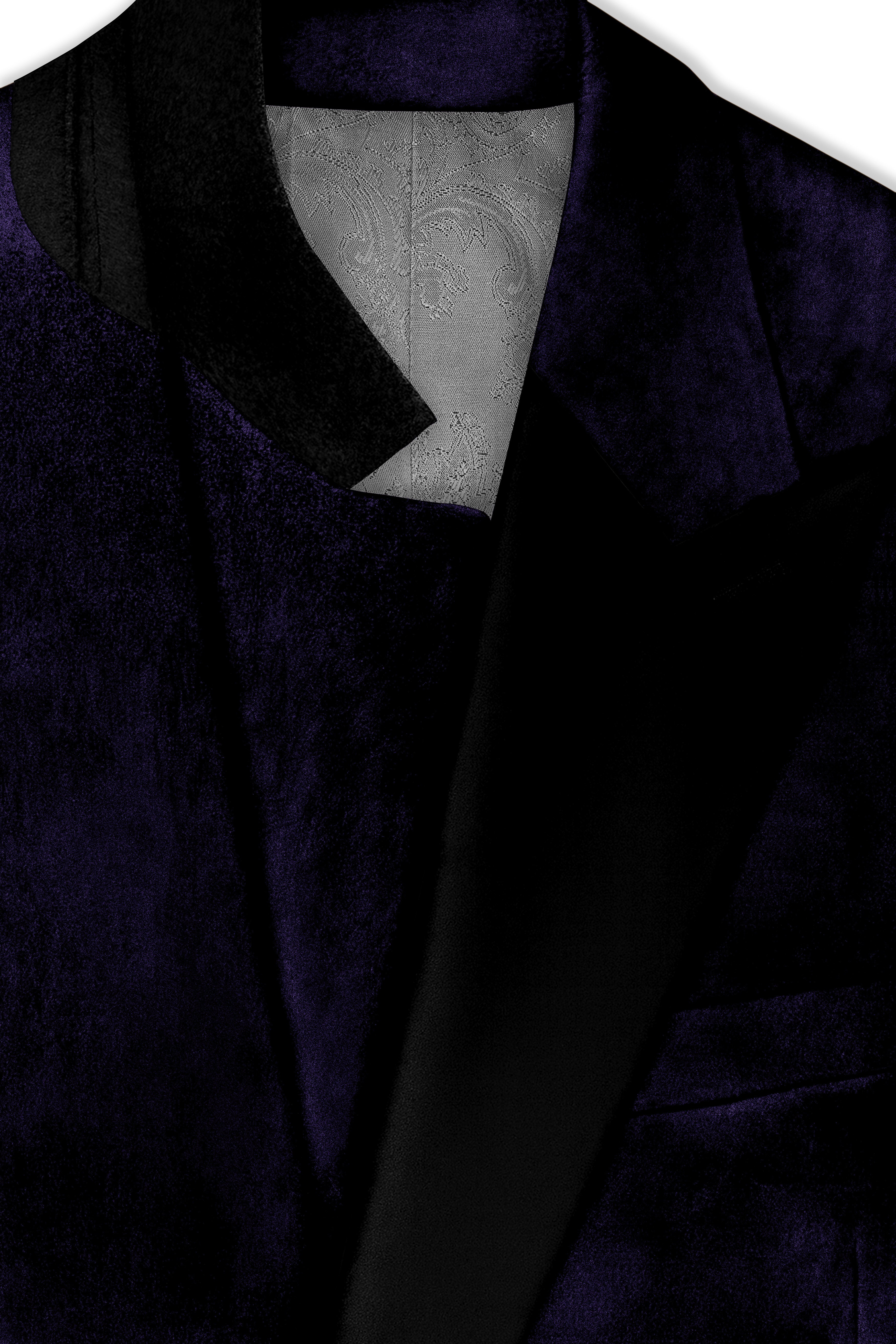 Majesty-Affair Royal Purple Velvet Peak Lapel Tuxedo Blazer