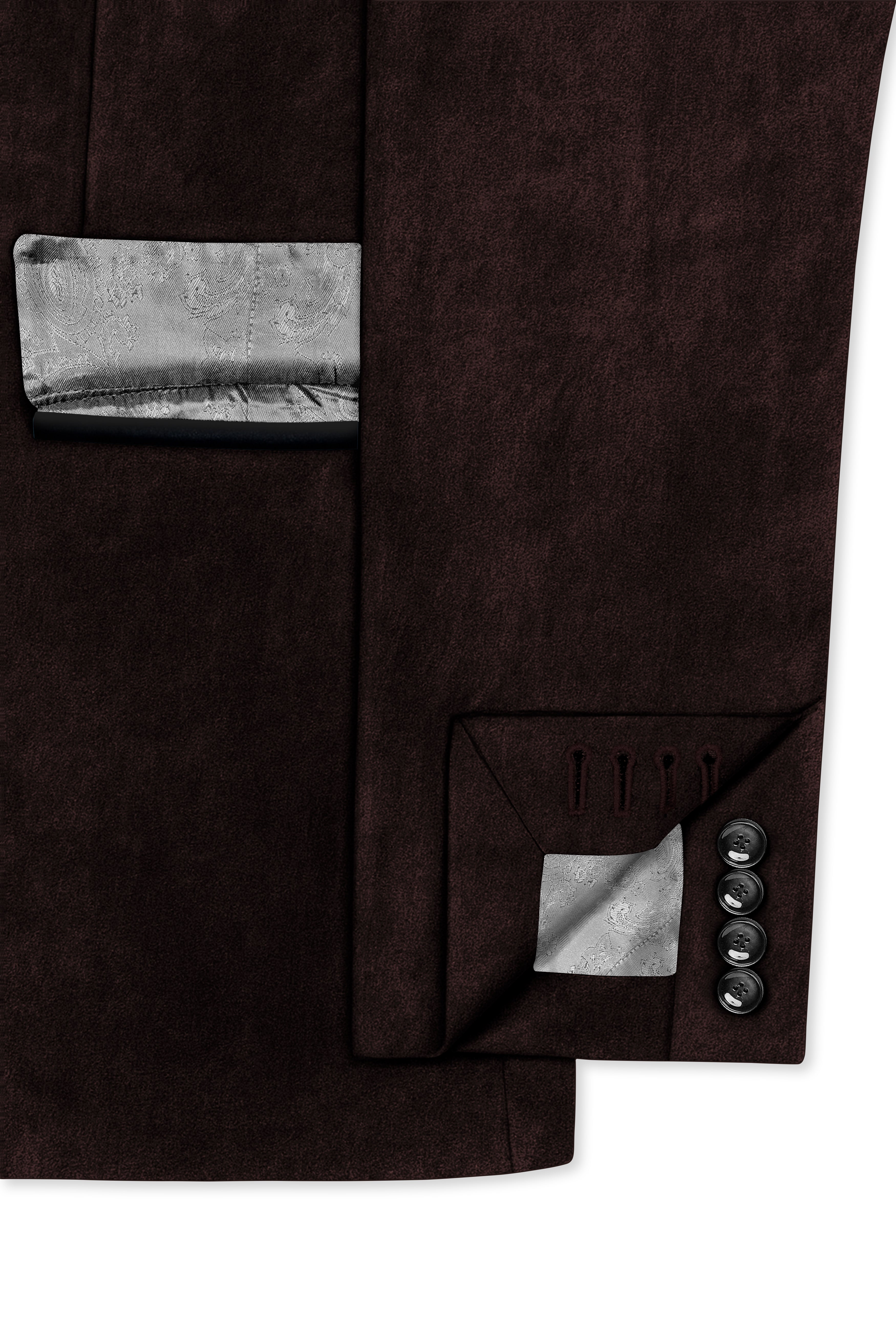 Imperial-Acadia Brown Velvet Peak Lapel Tuxedo Blazer