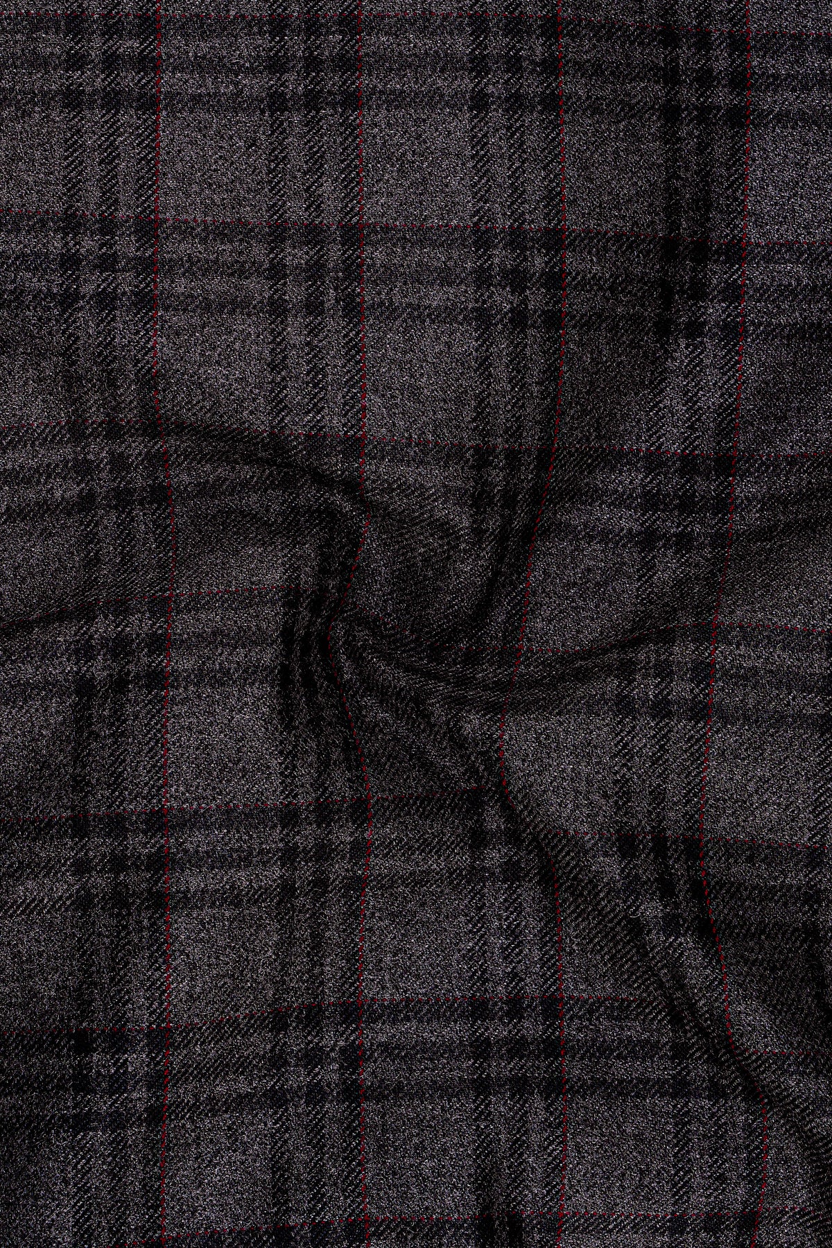 Velours-Ship Gray Plaid Tweed Double Breasted Blazer