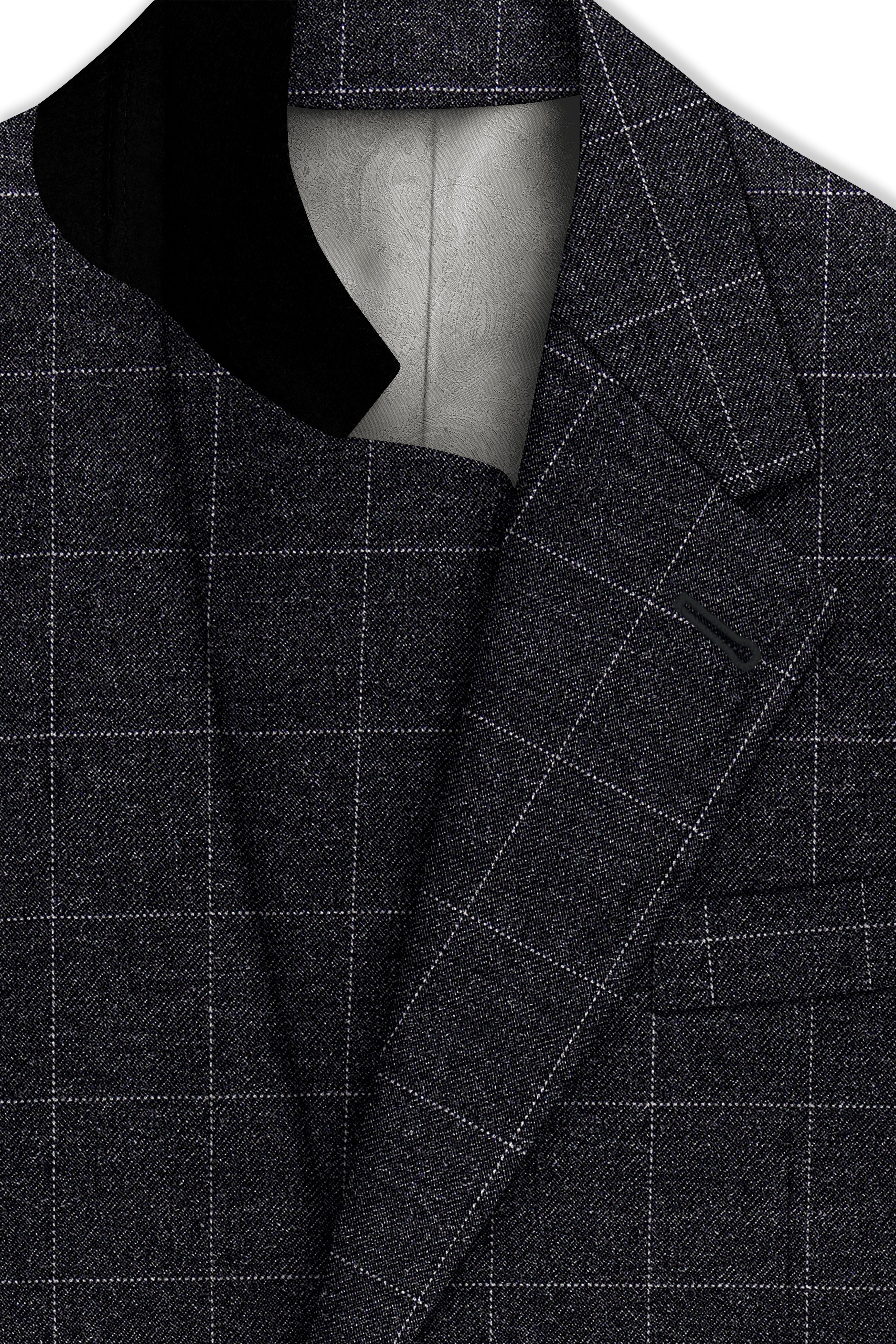 Fenrir-Shark Gray windowpane Tweed Single Breasted Sports Blazers