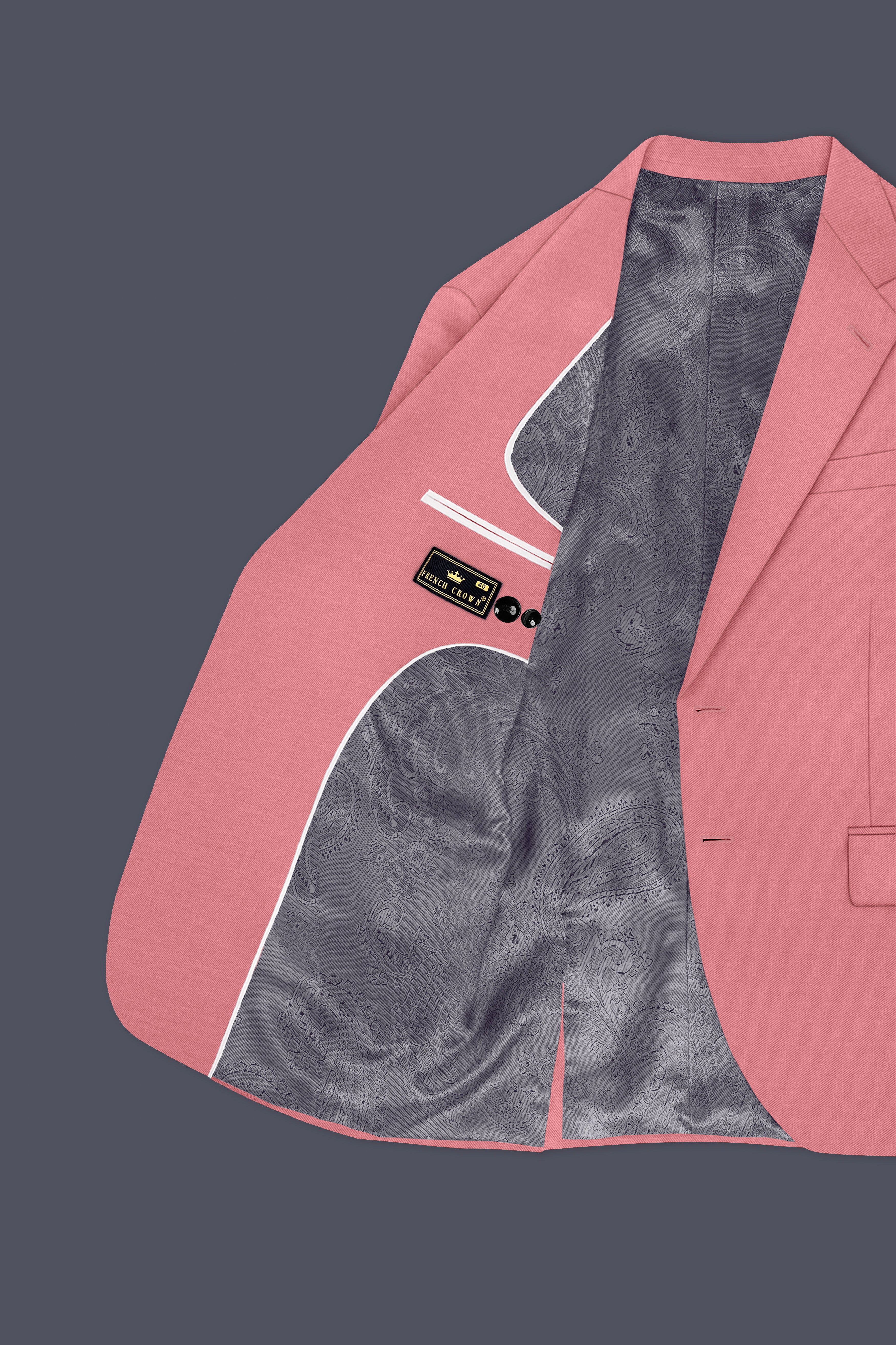 Solaro-Coral Orange Wool Rich Slight Stretch Single Breasted Blazer