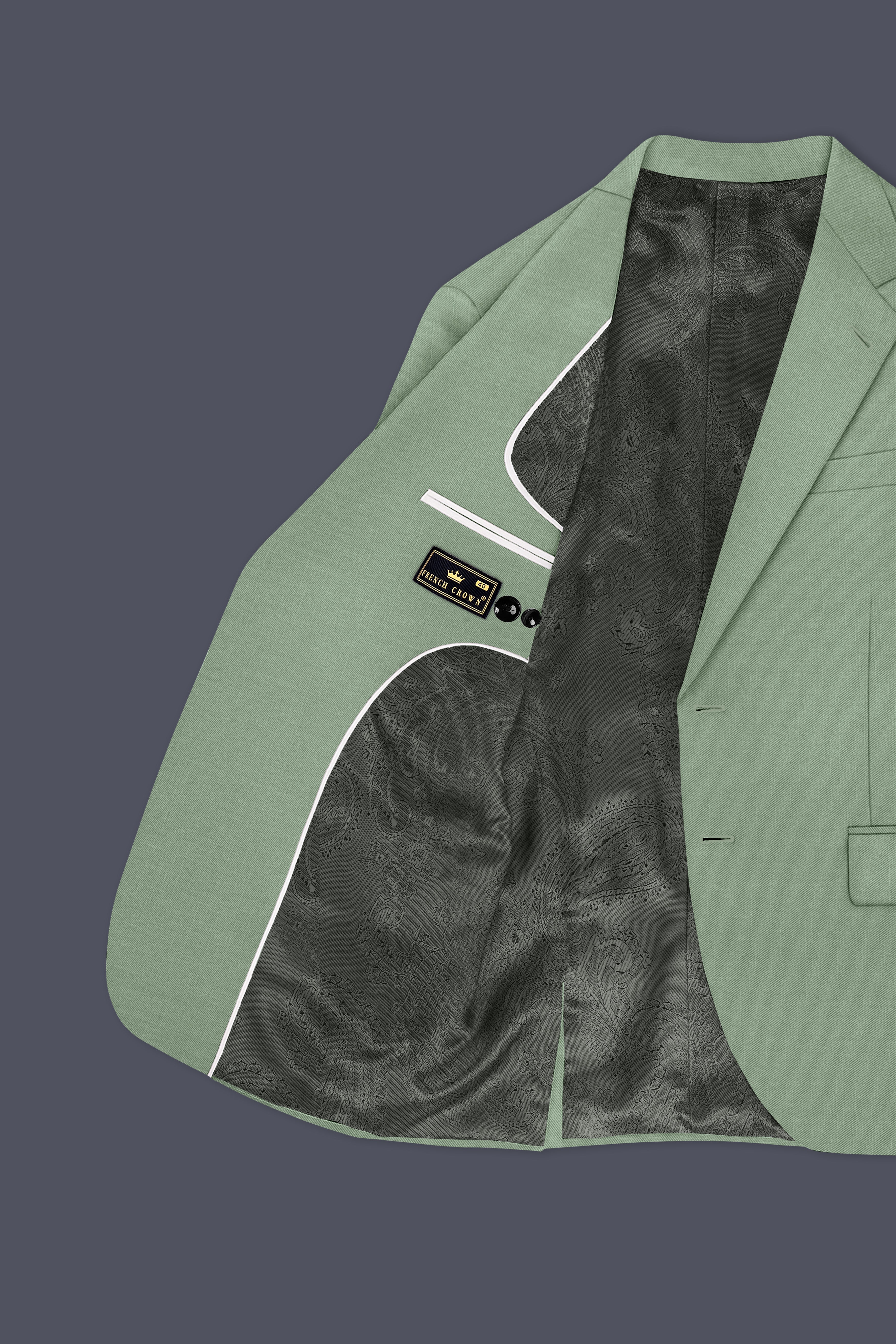 Basil-Spanish Green Wool Rich Slight Stretch Single Breasted Blazer