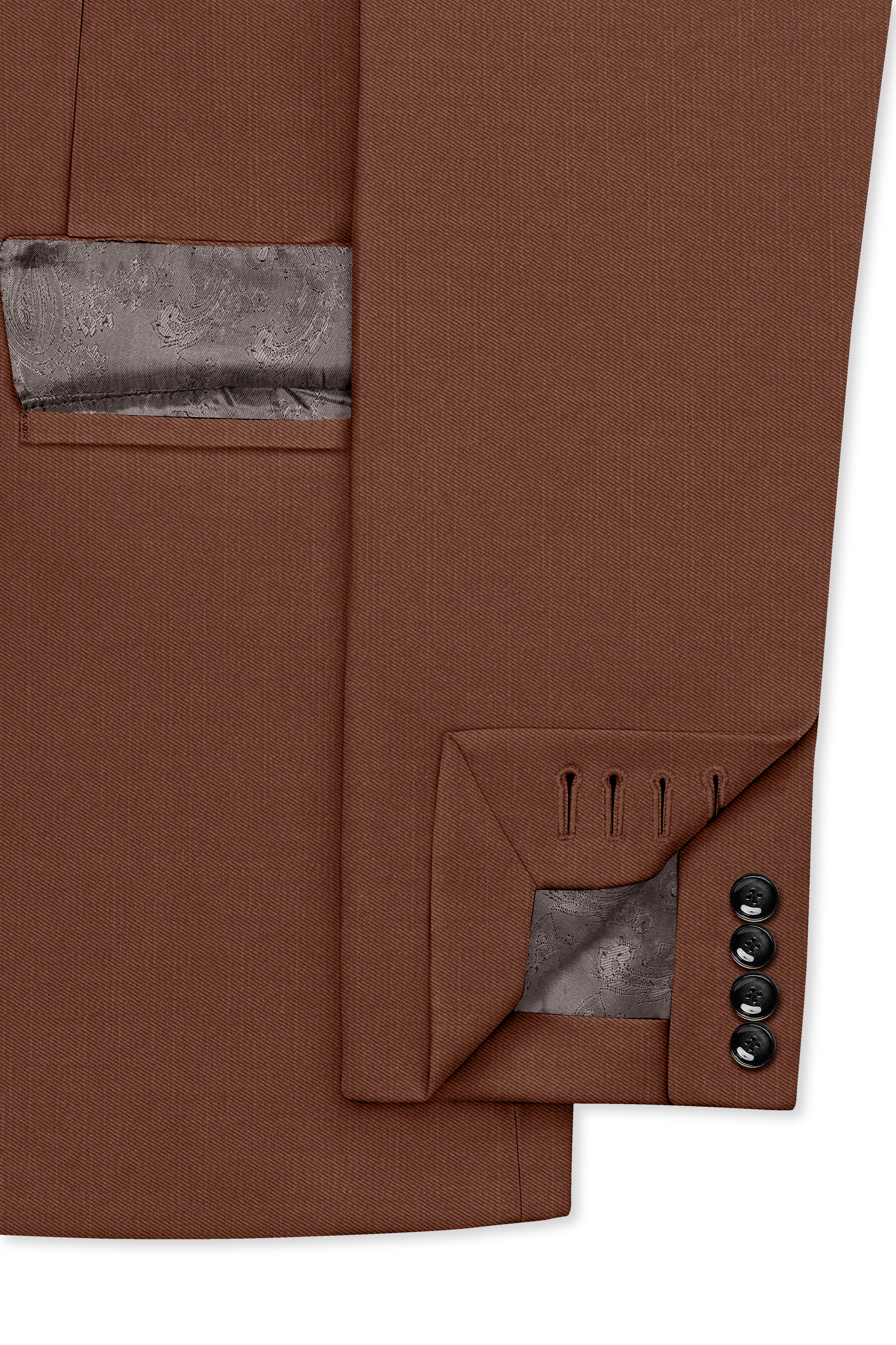 Sienna-Rust Brown Wool Rich Slight Stretch Single Breasted Blazer