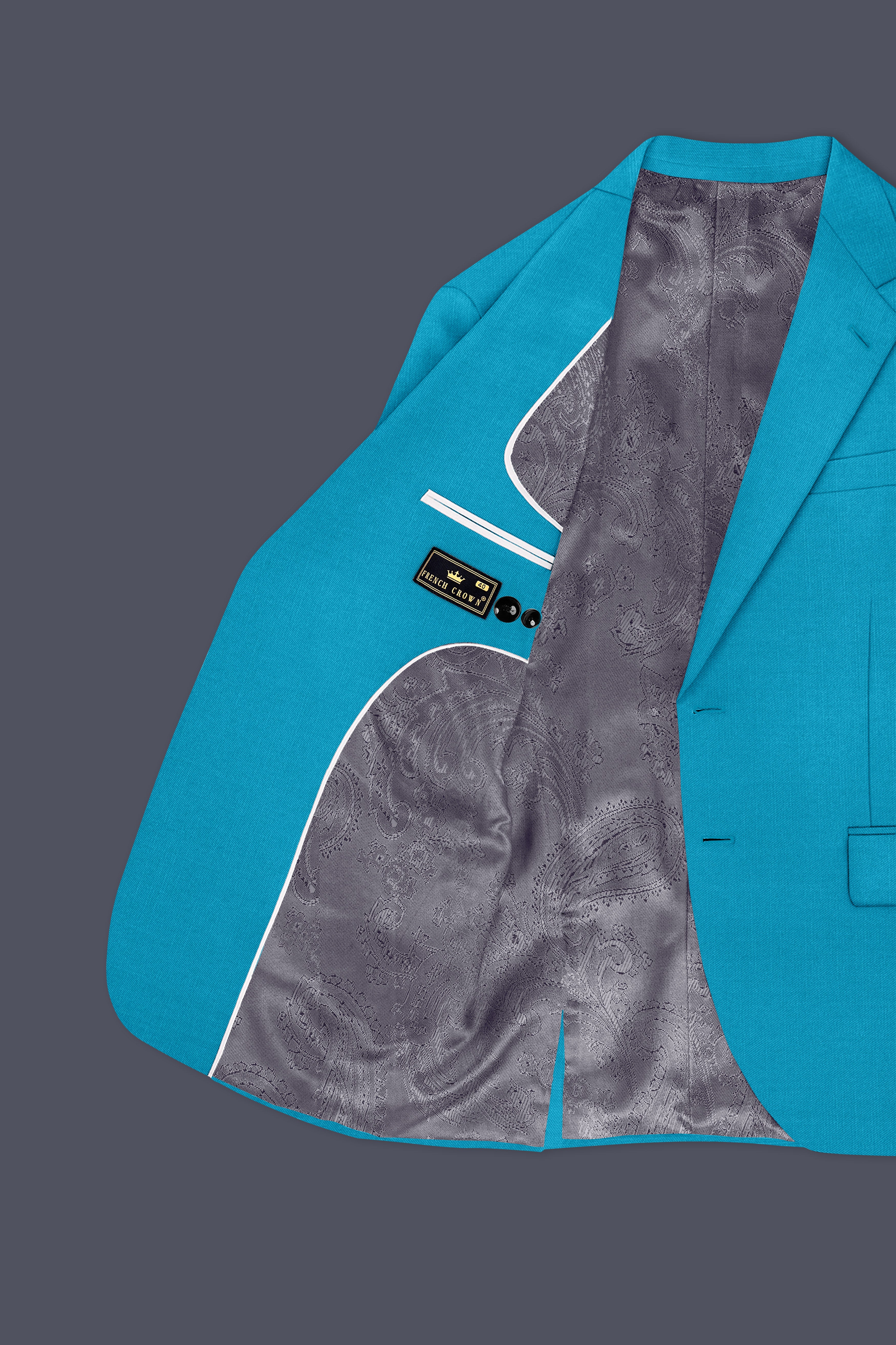 Atlantic-Bondi Blue Wool Rich Slight Stretch Single Breasted Blazer