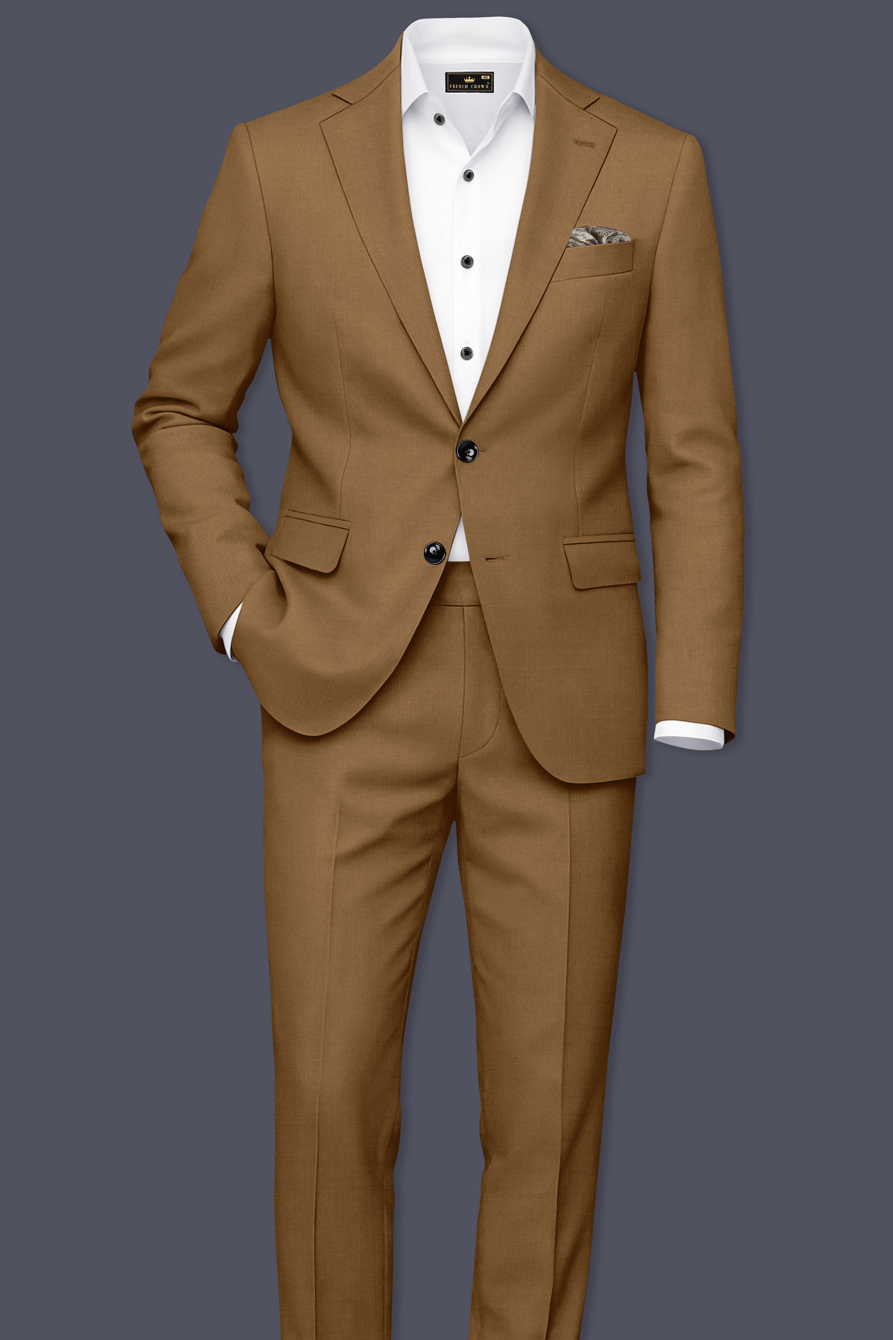 Sapphire-Potters Brown Wool Rich Slight Stretch Single Breasted Blazer