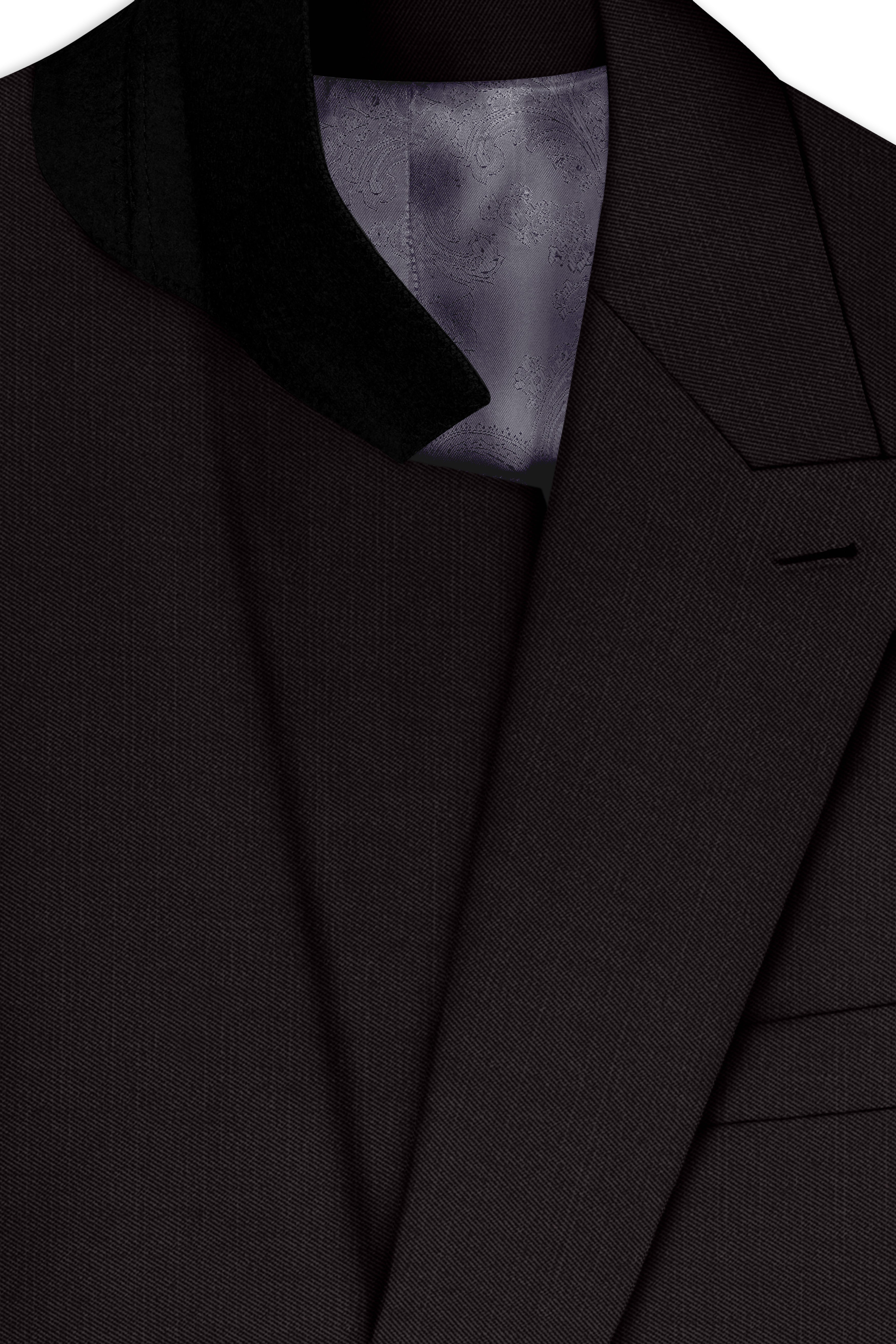 Umbero-Eclipse Brown Wool Rich Slight Stretch Double Breasted Blazer