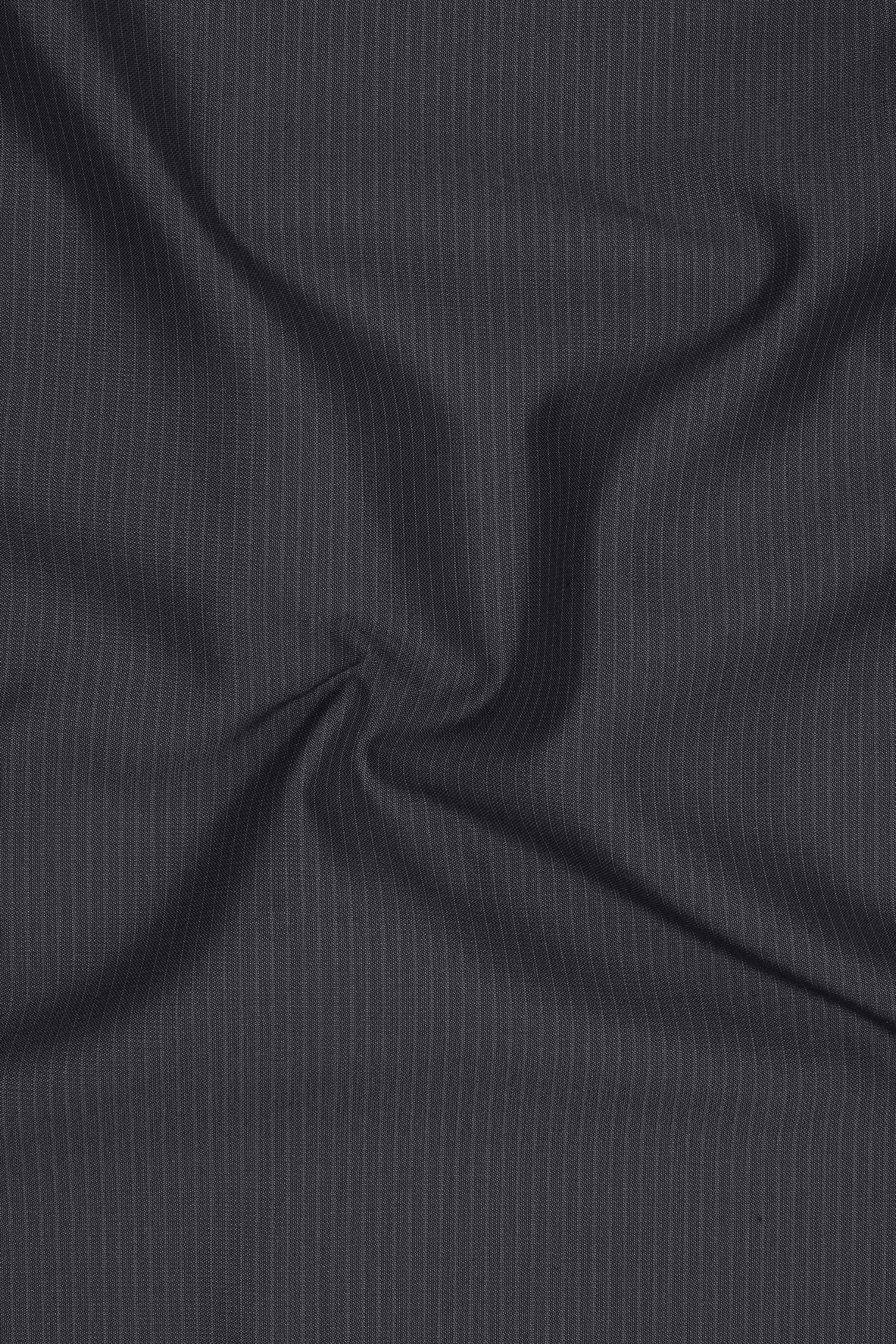 Monvex-Tuna Gray Pencil Striped Wool Rich Slight Stretch Single Breasted Blazer