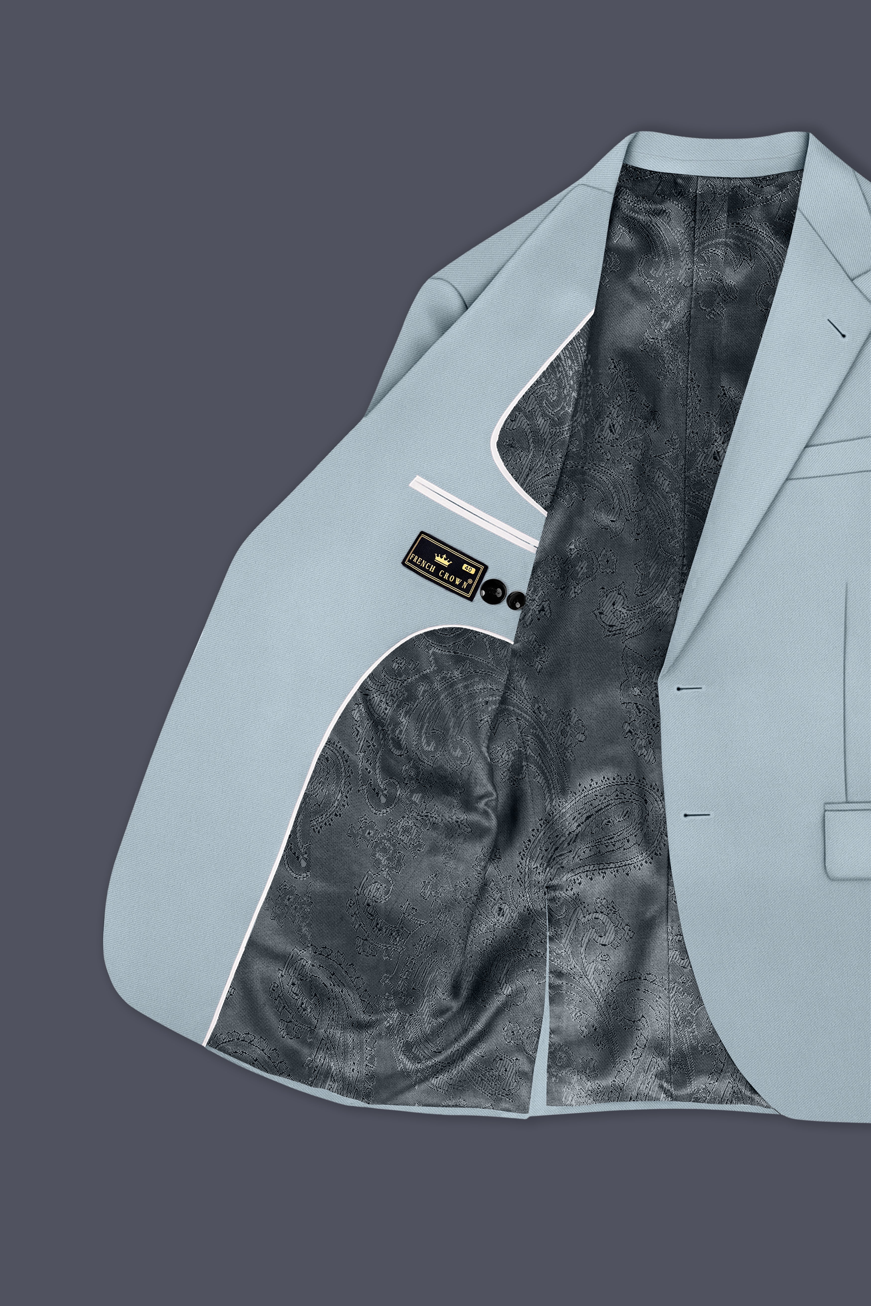 Pewter-Korean Chateau gray 4-Way Stretch Wrinkle-Free Wool Rich Single Breasted Blazer