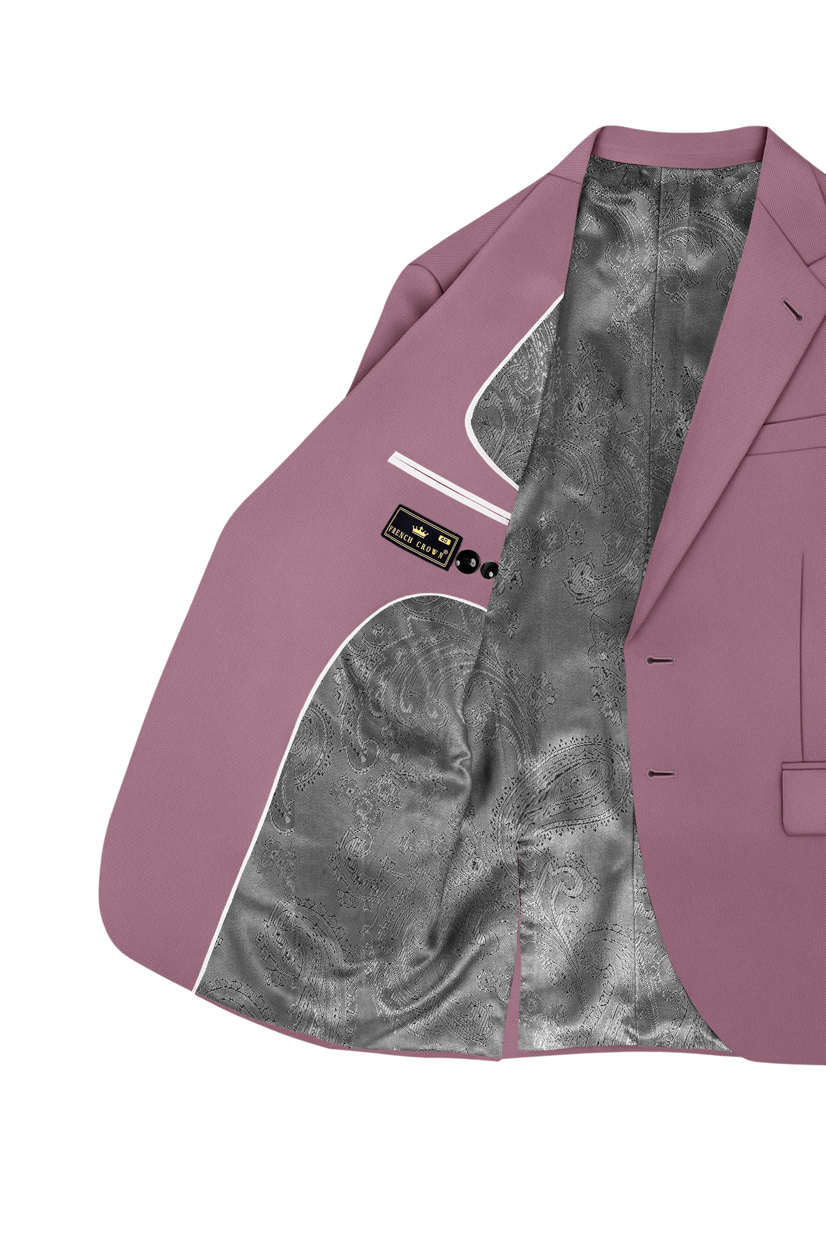 Rouge-Korean Opium Pink 4-Way Stretch Wrinkle-Free Wool Rich Single Breasted Blazer