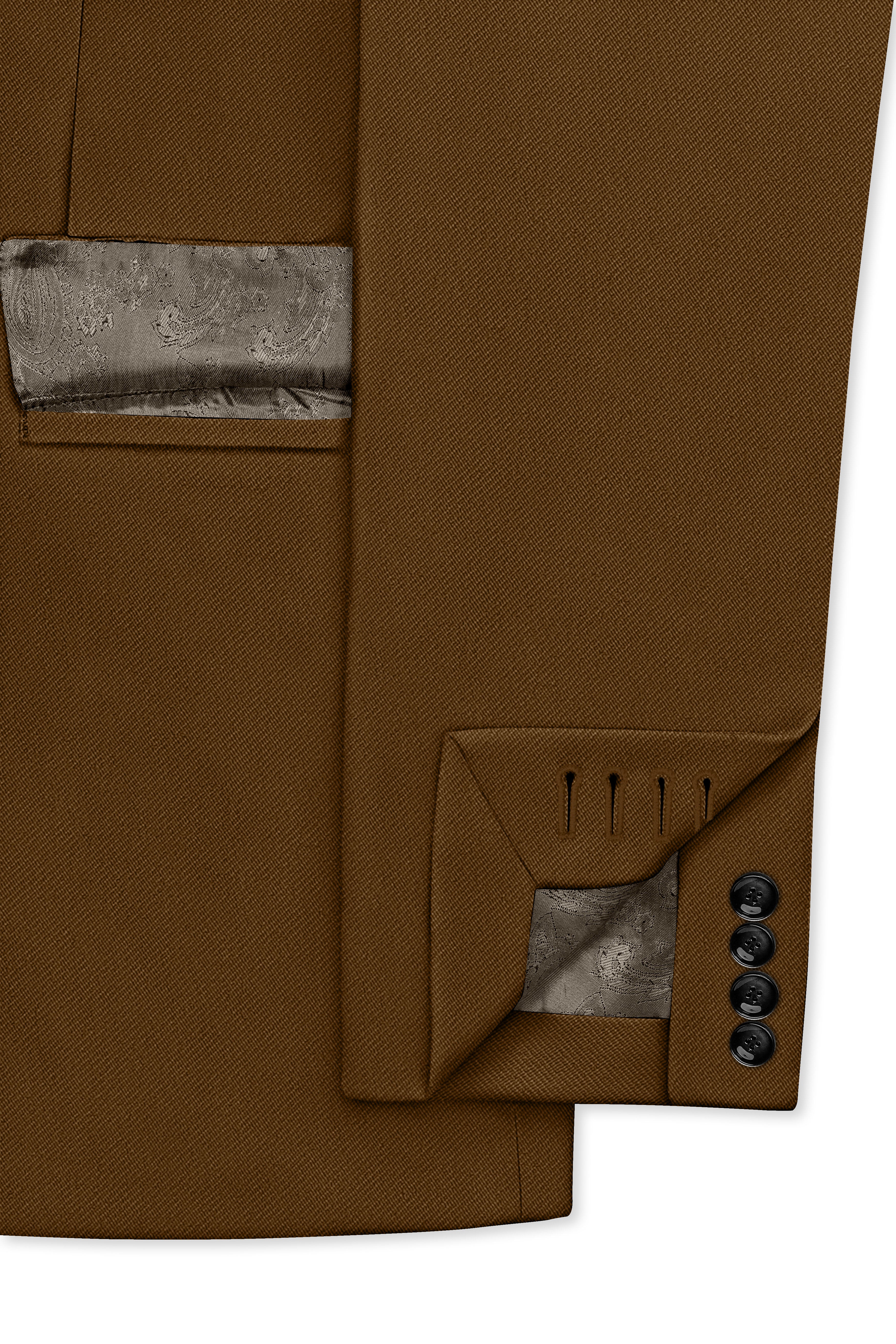 Sienna-Korean Derby Brown 4-Way Stretch Wrinkle-Free Wool Rich Single Breasted Blazer