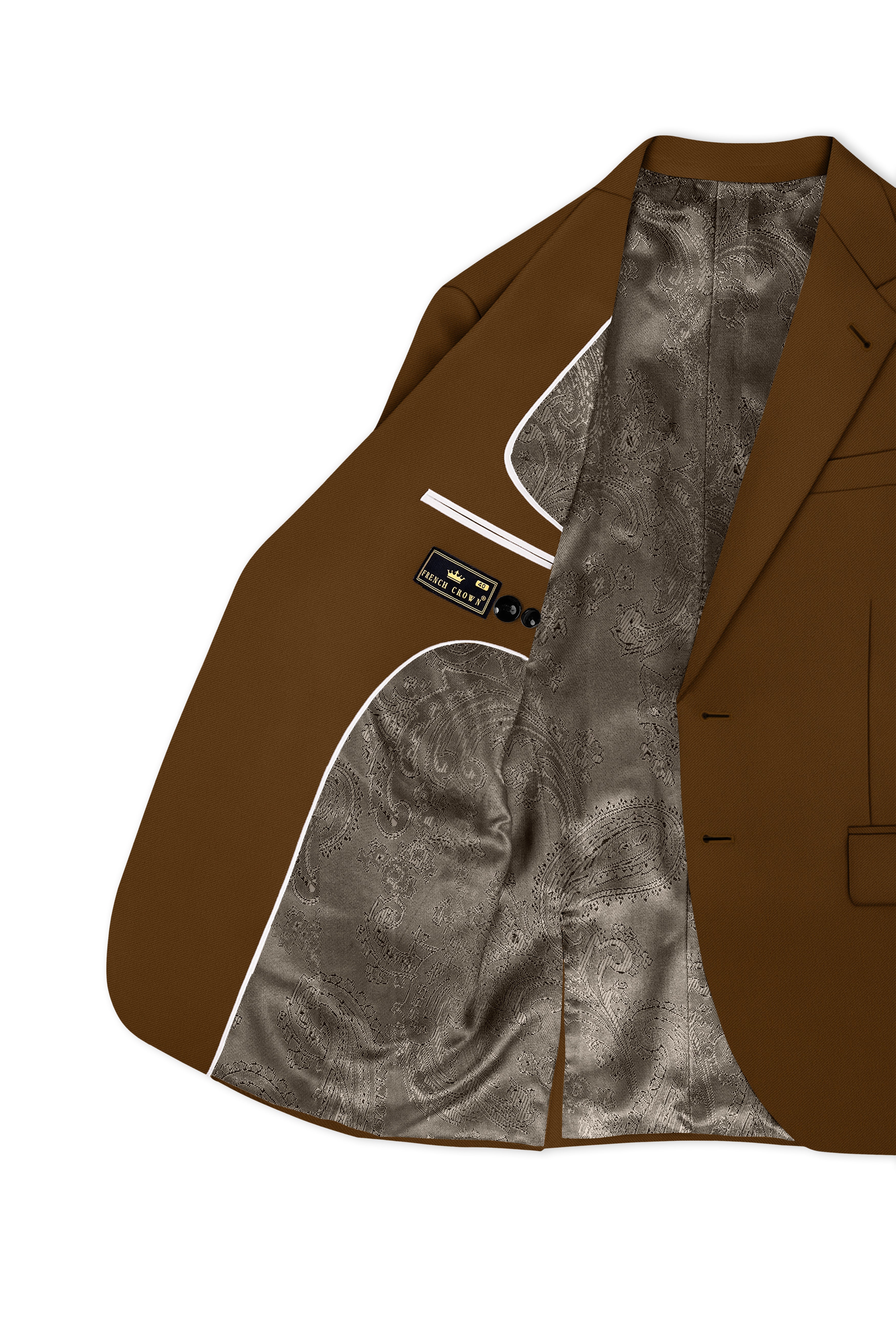 Sienna-Korean Derby Brown 4-Way Stretch Wrinkle-Free Wool Rich Single Breasted Blazer
