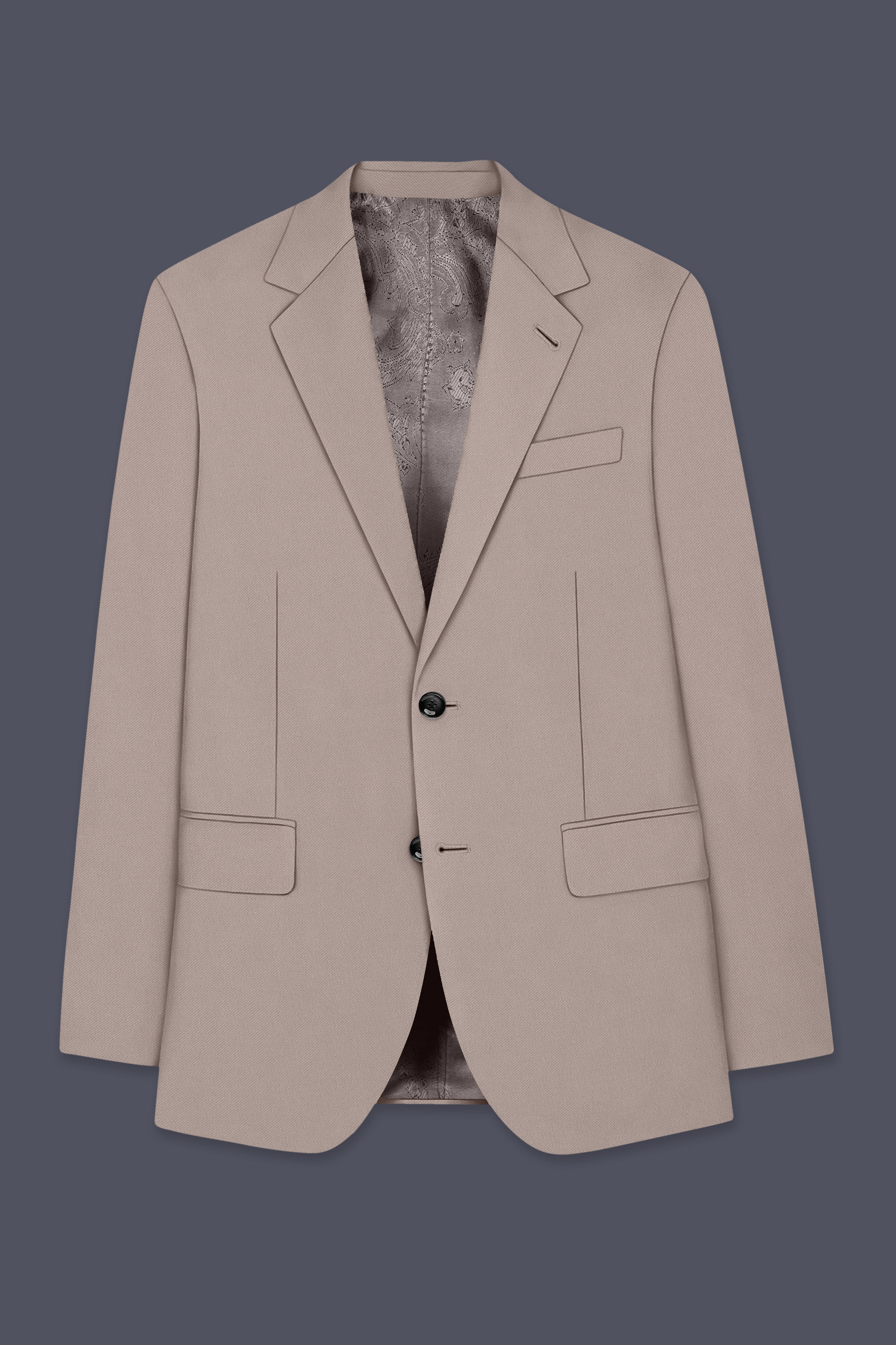 Fuchsia-Korean Spicy Pink 4-Way Stretch Wrinkle-Free Wool Rich Single Breasted Blazer