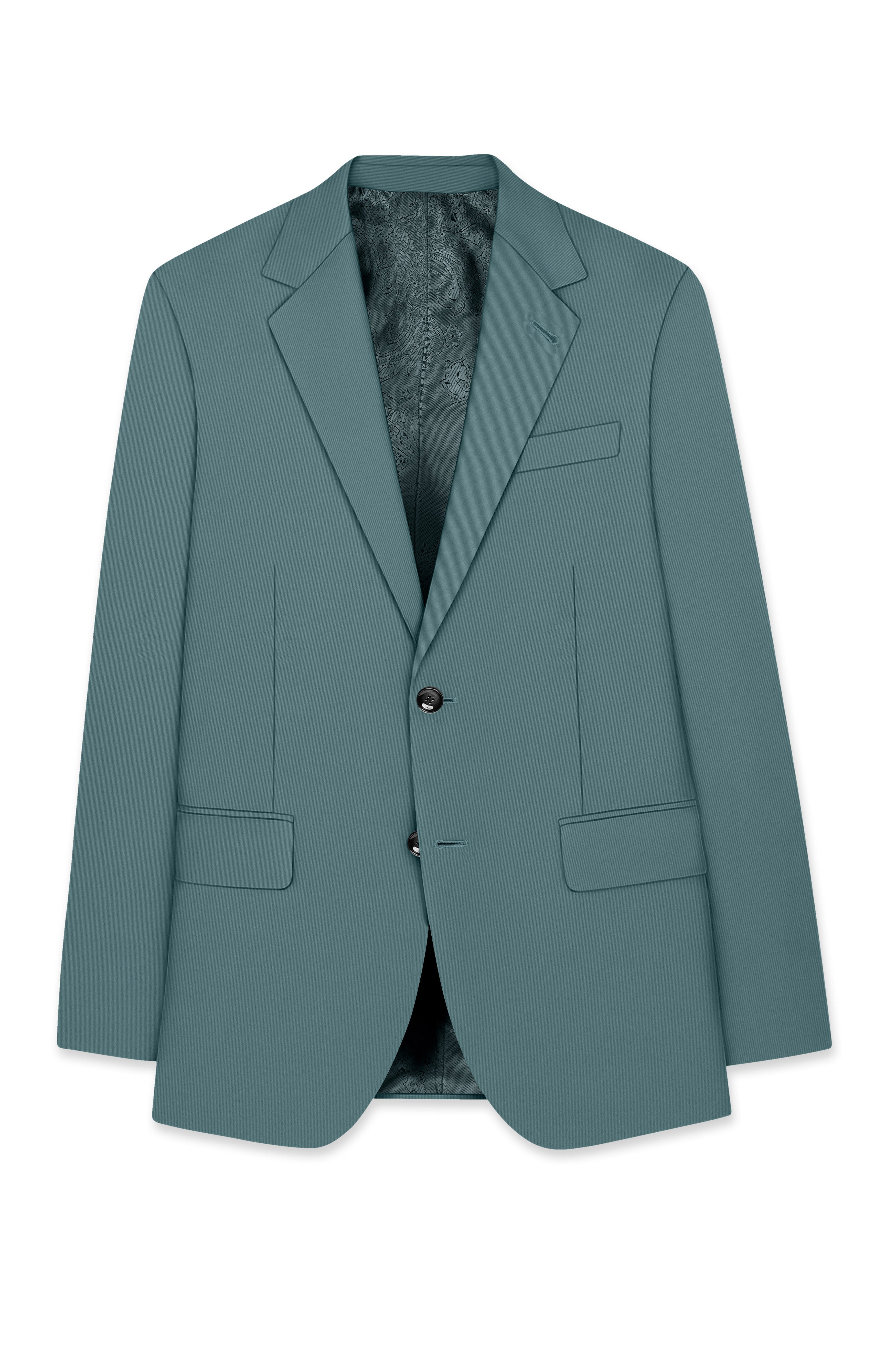 Emerald-Beetle Green Slight Stretch Subtle Sheen Poly-Viscose Single Breasted Blazer