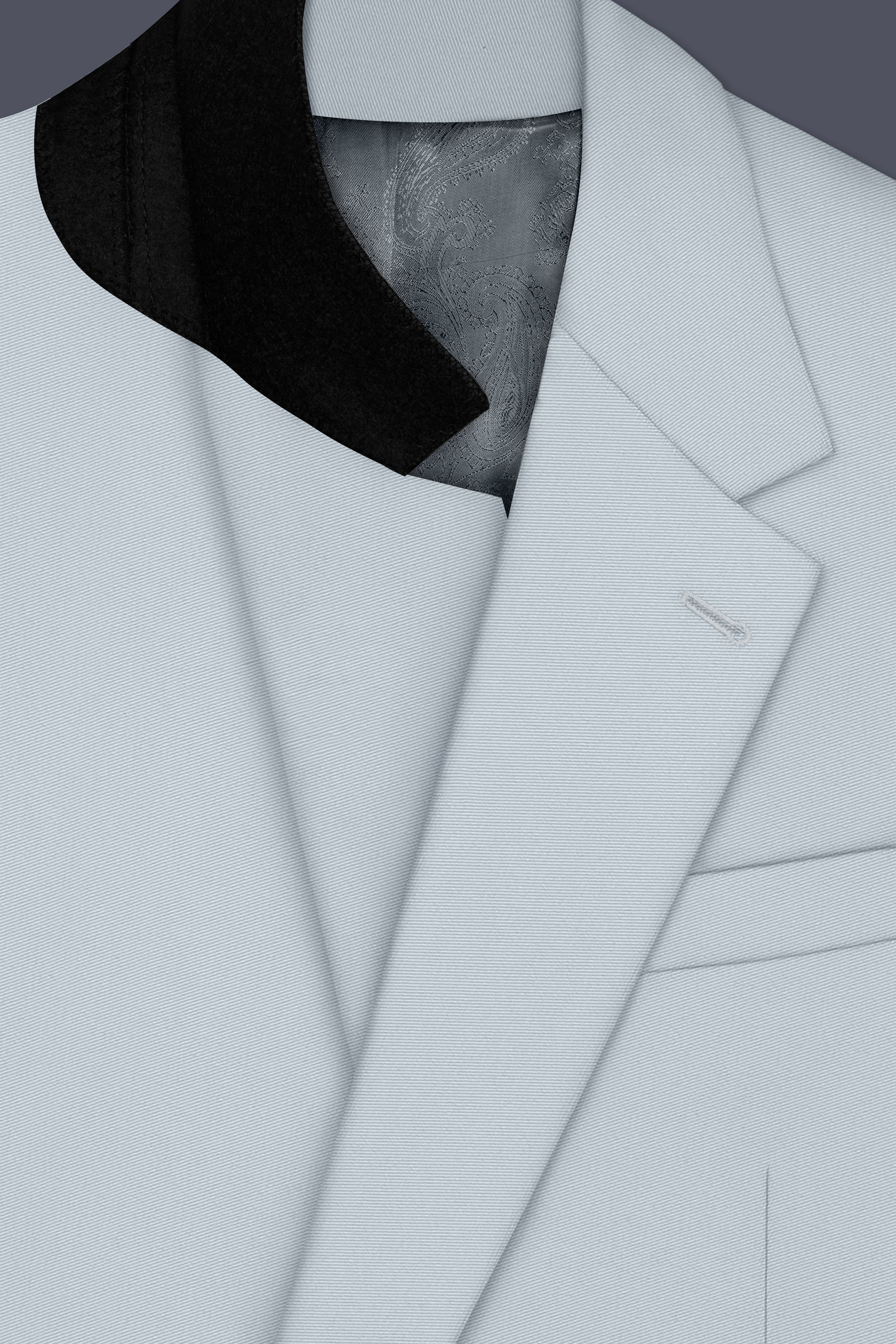 Dorian-Chalice Gray Slight Stretch Subtle Sheen Poly-Viscose Single Breasted Blazer