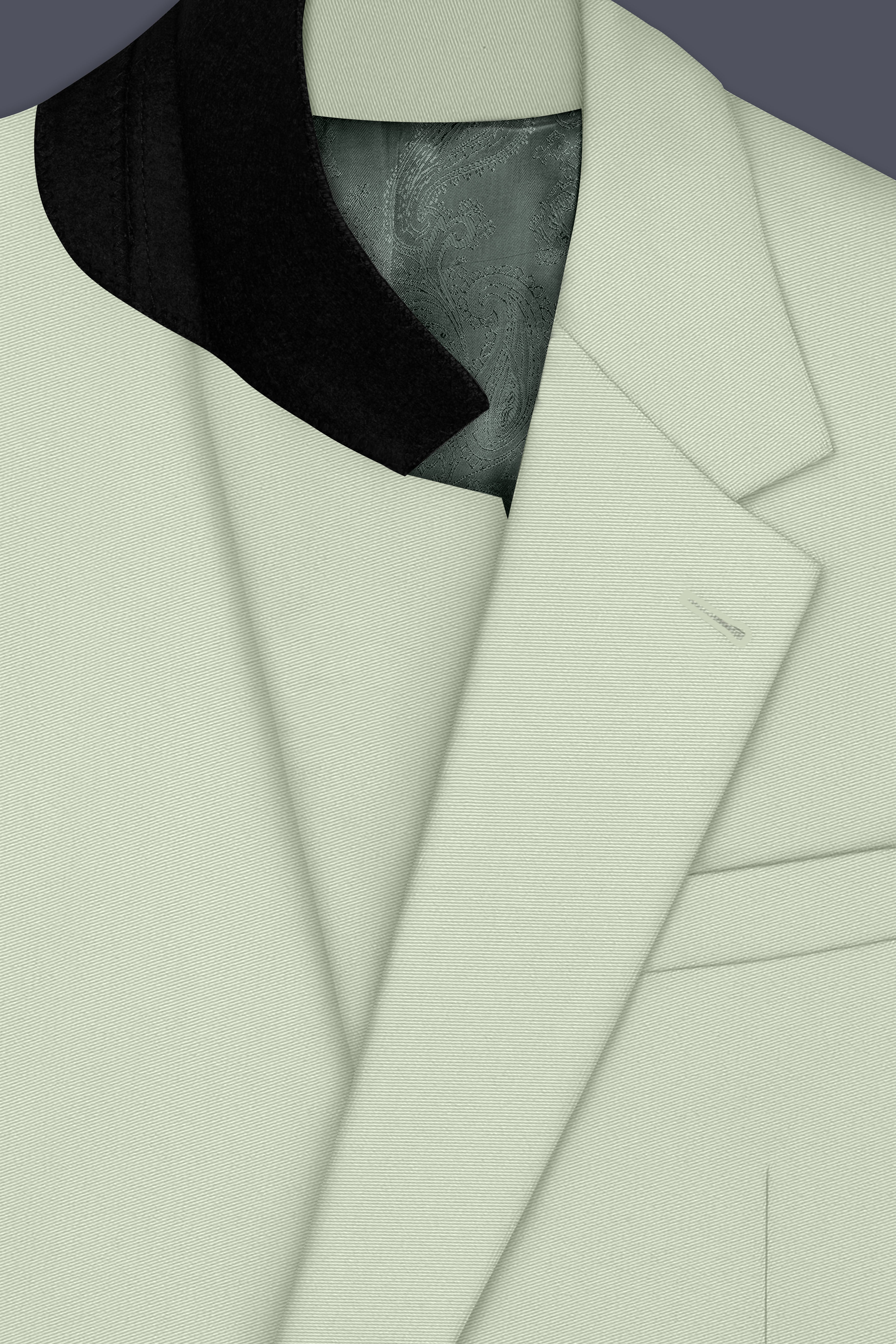 Breeze-Mint Green Slight Stretch Subtle Sheen Poly-Viscose Single Breasted Blazer